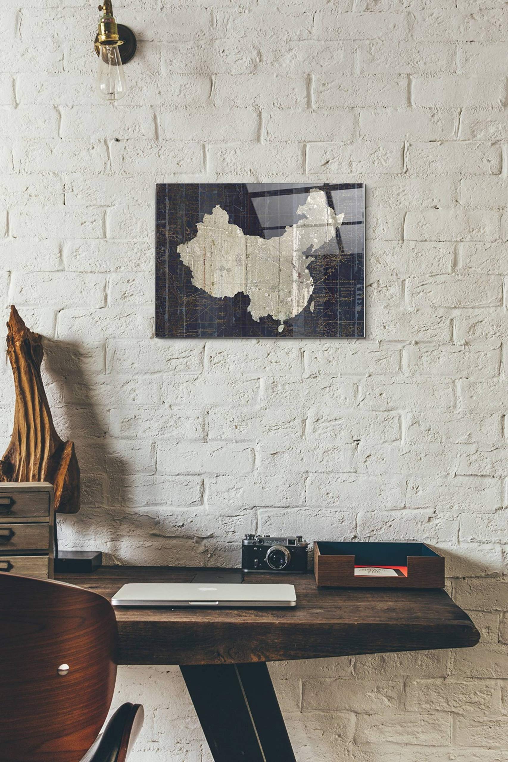 Epic Art 'Old World Map China' by Wild Apple Portfolio, Acrylic Glass Wall Art, 12