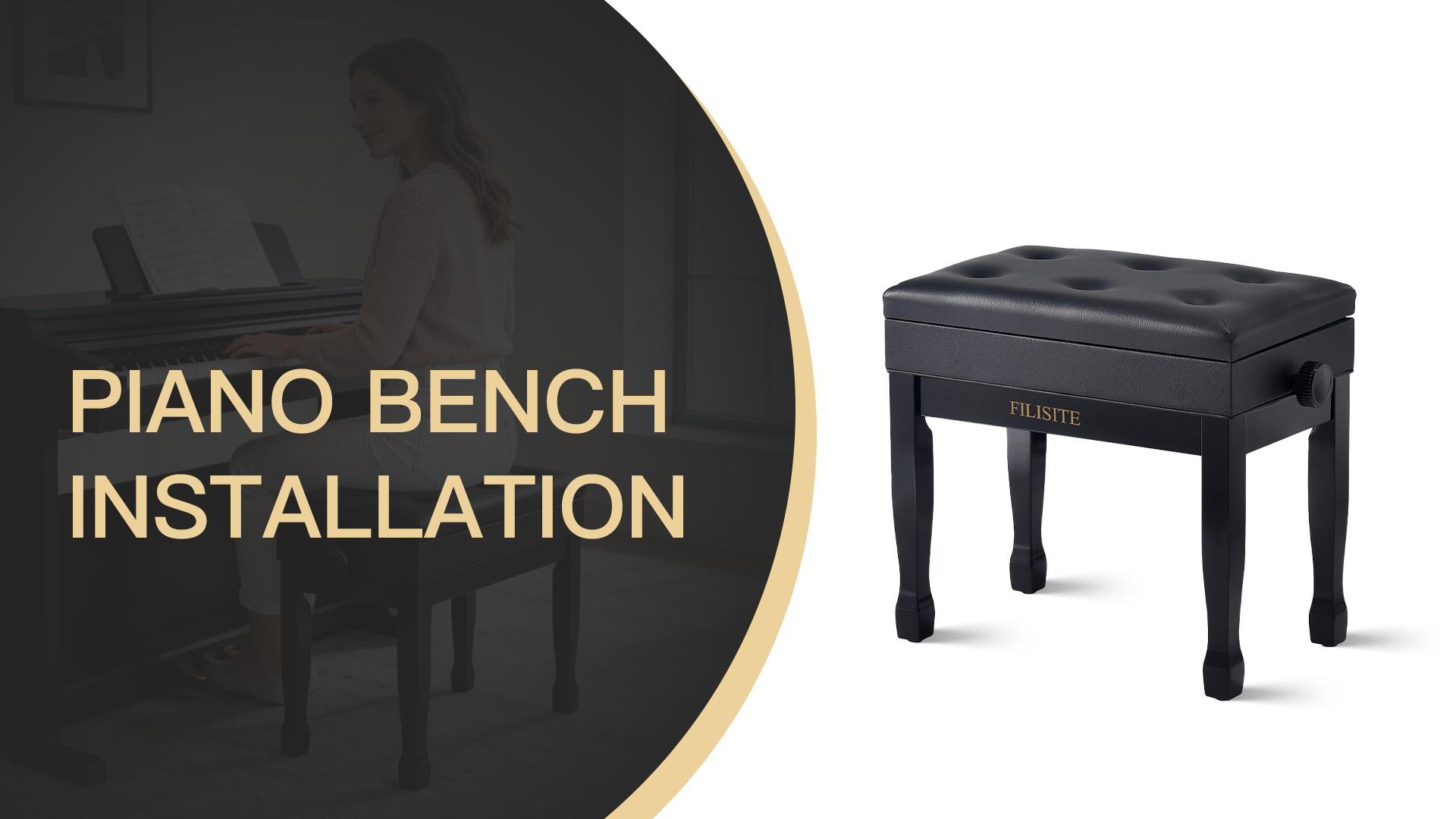 Amazon.com: FILISITE Adjustable Height Piano Bench Stool PU