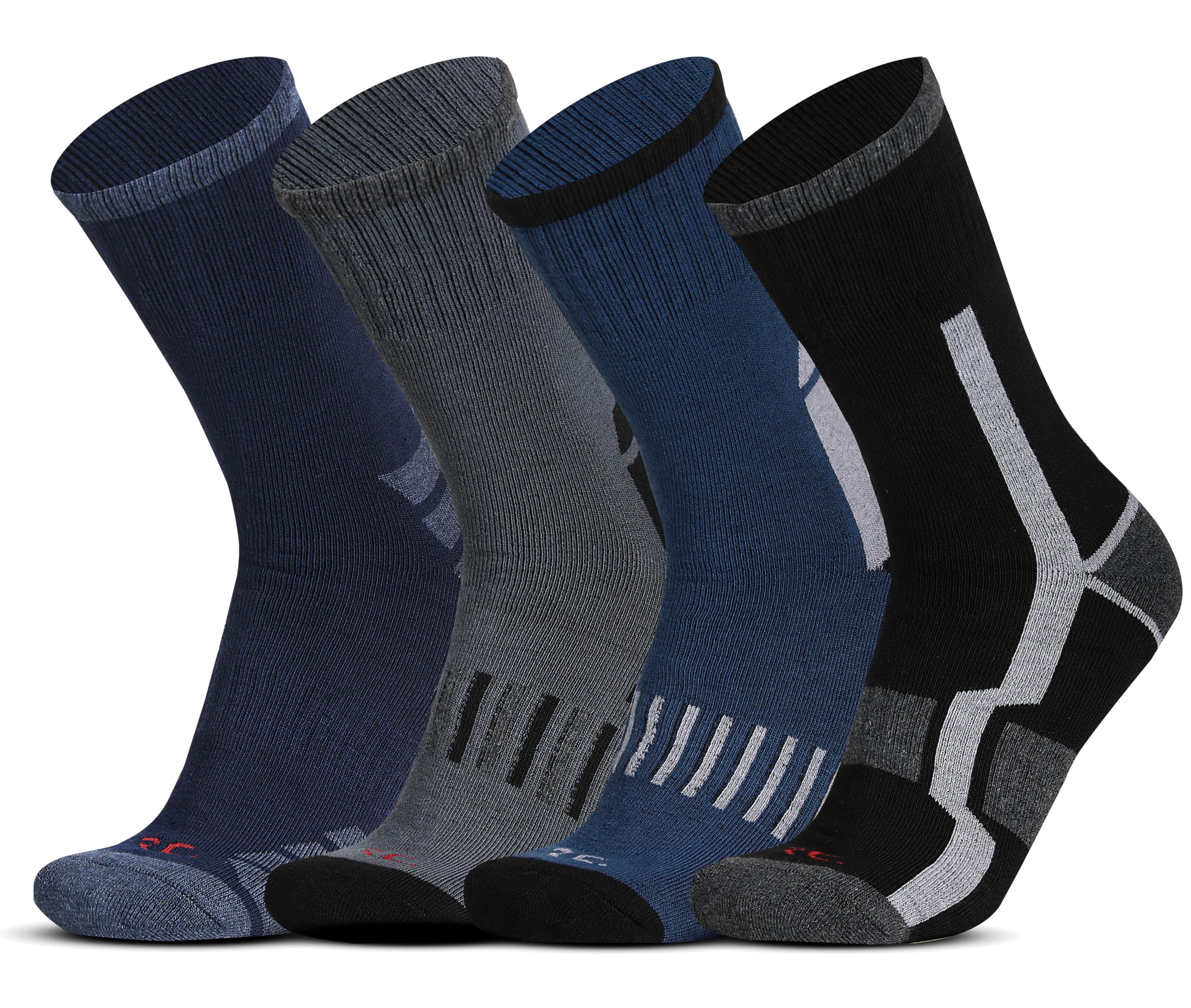 Sponsored Ad - Heavy Duty Thermal Socks For Men Cushioned Towel Warm Winter Woolen Socks, Calf Length Hi-Performance Sports Terry Thick Socks, Pack of 4 Pairs, Free Size,Multicolor