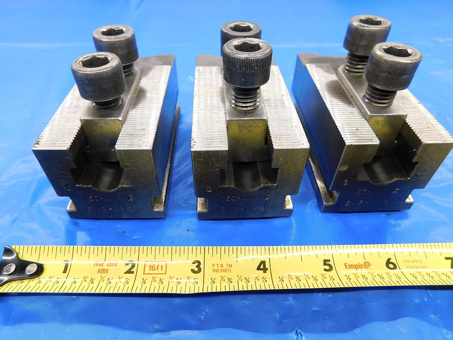 SCHUNK EWB-CP 210 Base JAW 3PC Set Straight Serration Tongue and Groove Master - MS3243BU