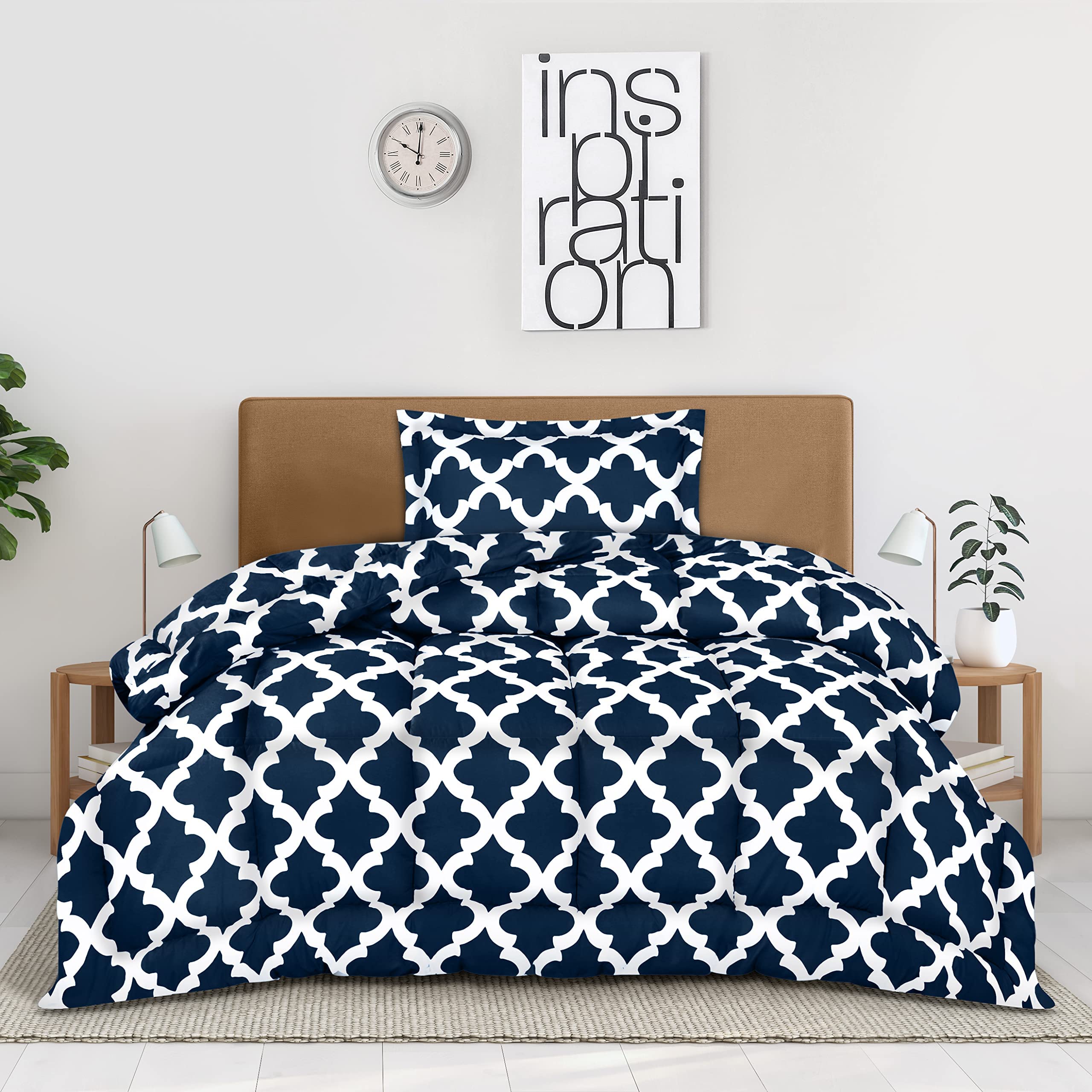 Utopia Bedding Twin Comforter Set Kids (Navy) with 1 Pillow Sham - Bedding Comforter Sets - Down Alternative Comforter - Soft and Comfortable - Machine Washable