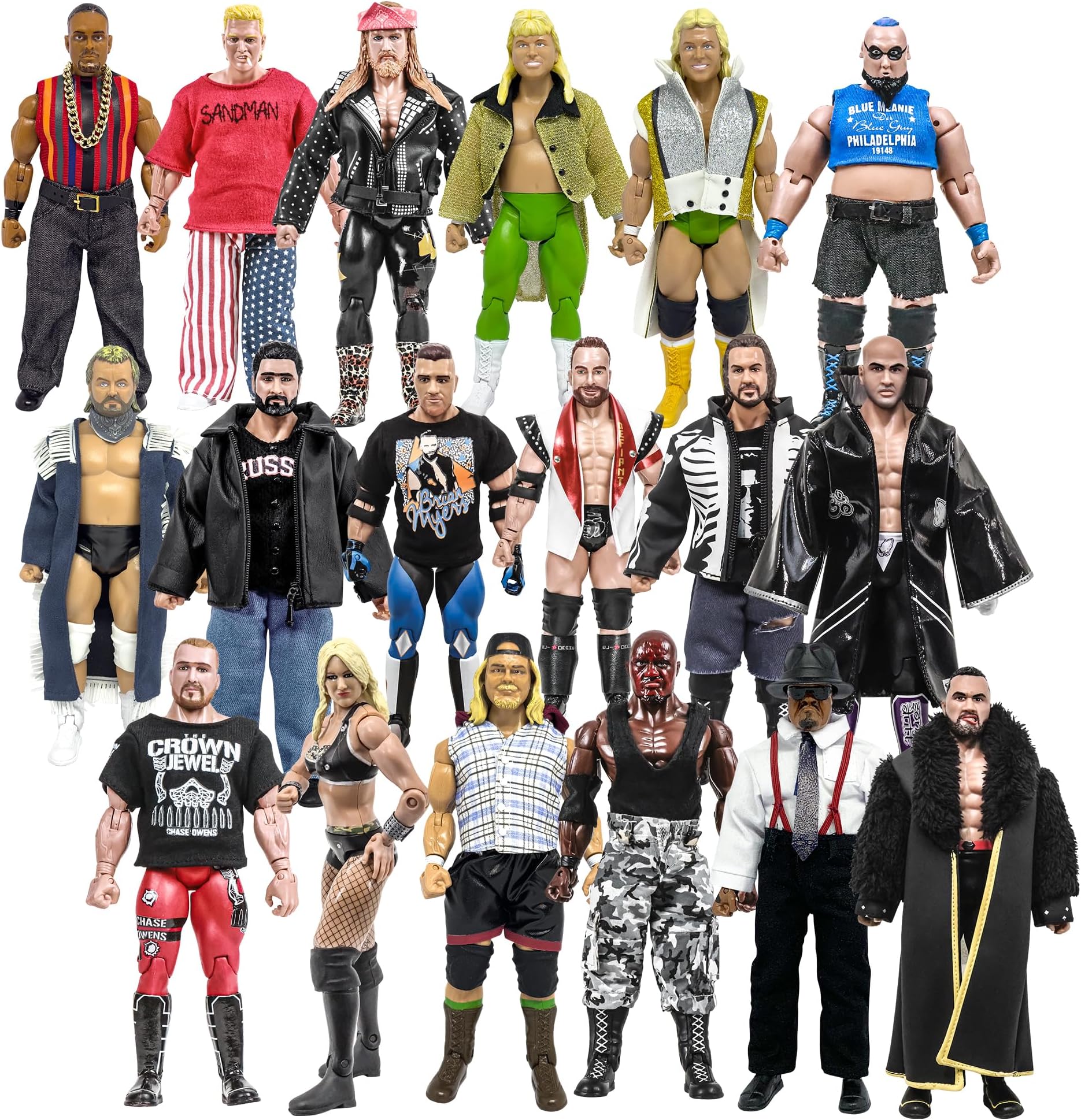 - Set of 18 Loose Rising Stars & Legends of Wrestling Action Figures