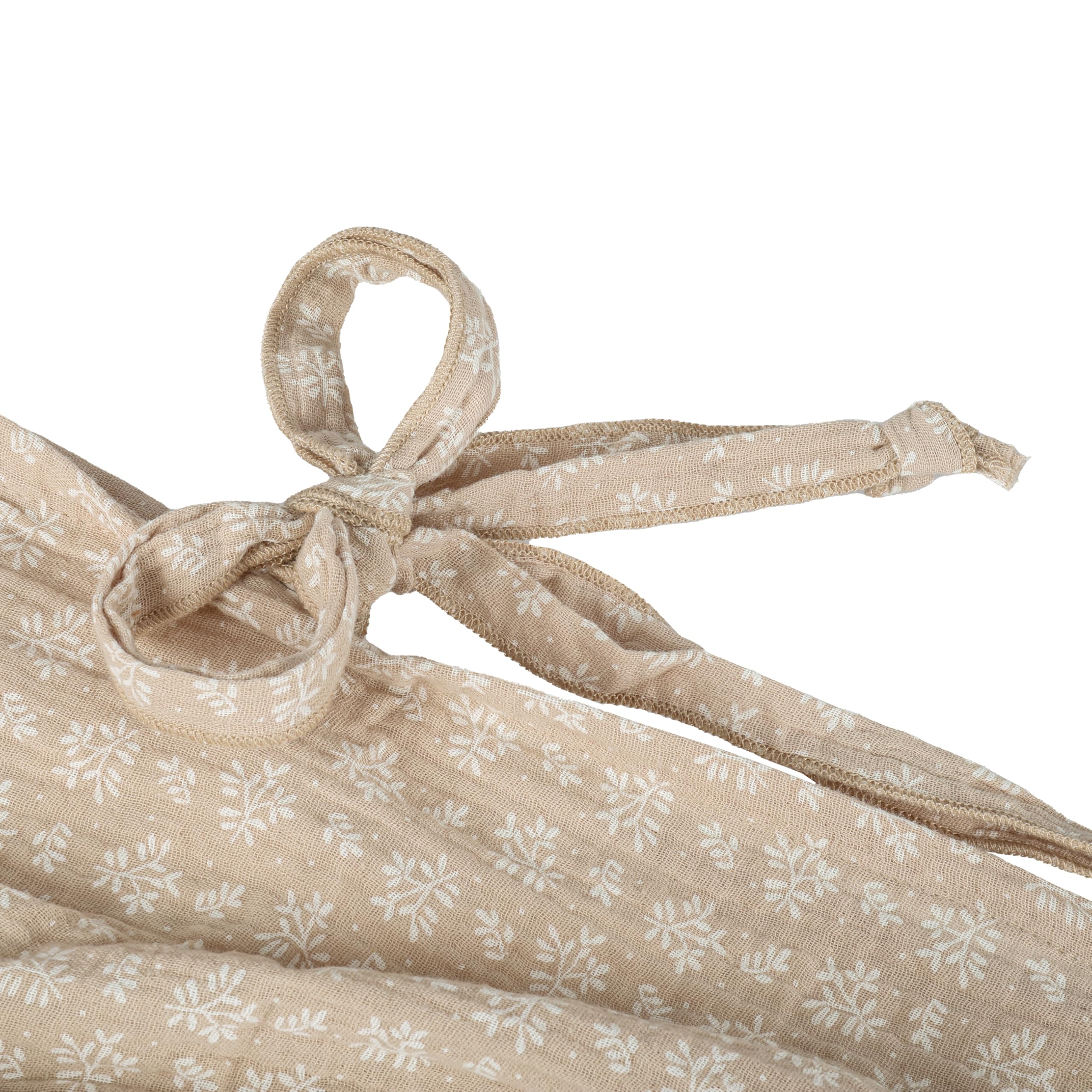 Toile de Lit Cabane 100% Coton - Ciel de Lit Cabane Montessori 80x160, 90x190, 90x200 cm - Tissu Oeko-Tex Gots (Beige Feuillage, 97 x 402 cm)