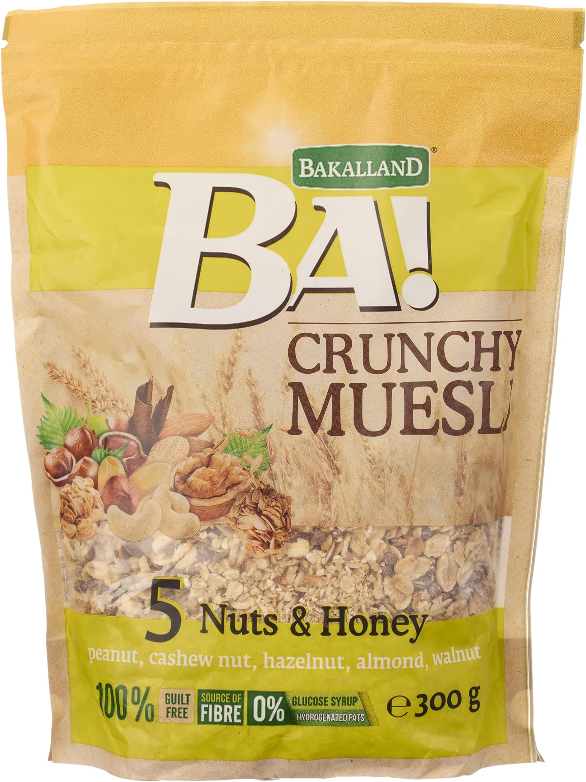 BA! Crunchy Muesli - 5 Nuts and Honey 300g