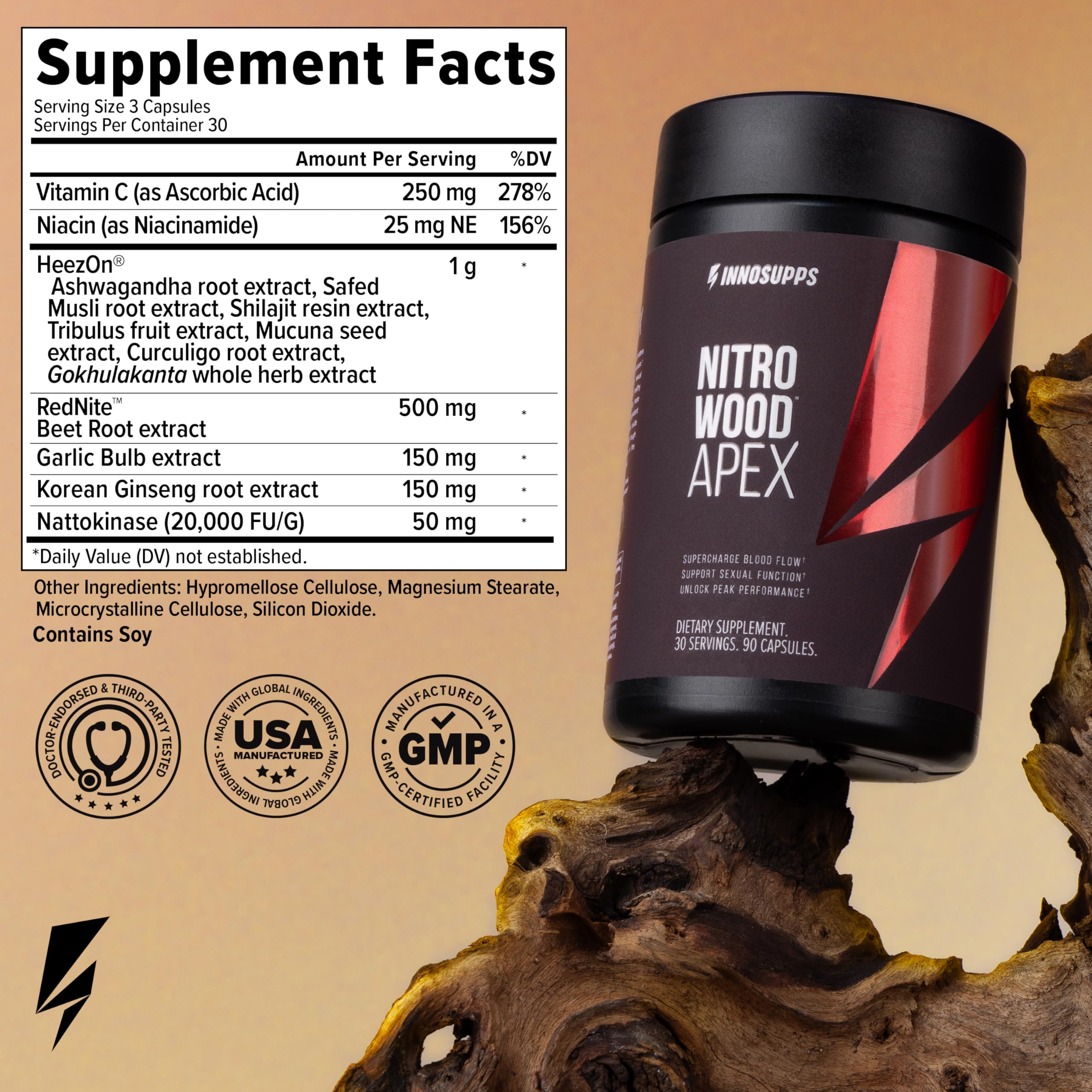 InnoSupps Nitro Wood Apex, Focus & Blood Flow Booster for Men, 30 Servings — Amazon image 6