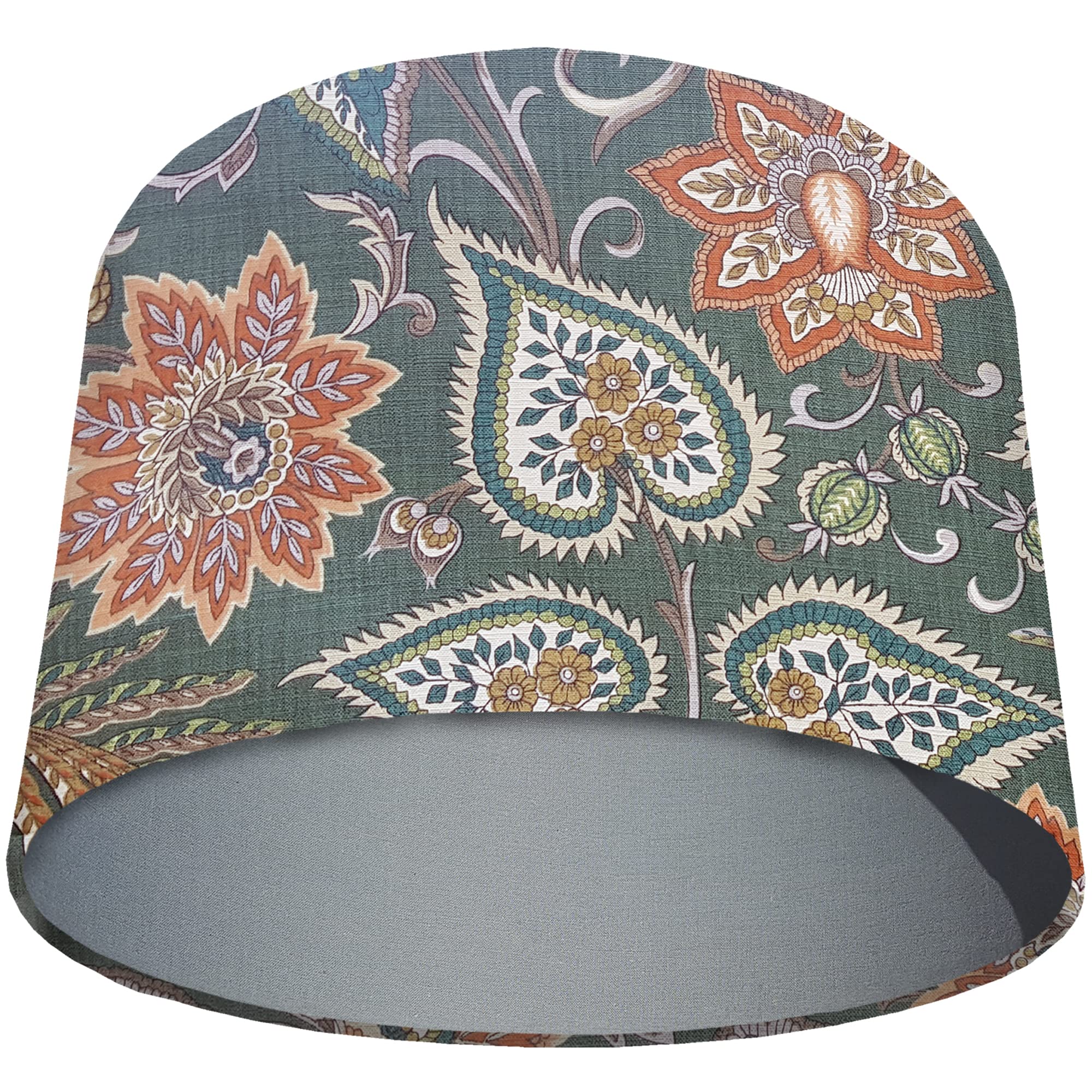 UK Handmade Lamp Shades - Green Paisley Light Shades - Choice of Colours (Light Grey)