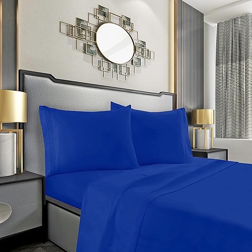 Mocassi Juego de sábanas tamaño individual, sábanas y fundas de almohada de lujo para hotel de 1800 Premier - Sábanas ultrasuaves, transpirables y