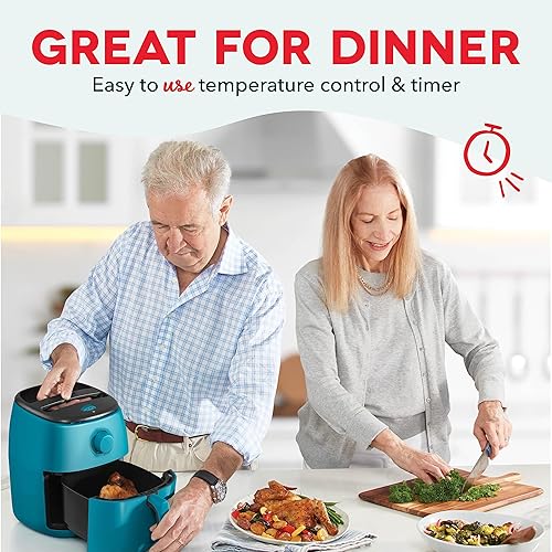Miniatura 10 de DASH Tasti-Crisp Express - Horno freidora de aire, 2.6 cuartos de galón, Aqua - Freidora de aire compacta para alimentos más saludables en minutos,