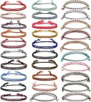 SAMOCO 30PCS Handmade Colorful Woven Friendship Bracelets for Women Men - Adjustable Braided Wrap Wristbands, Birthday Party Favors Gifts