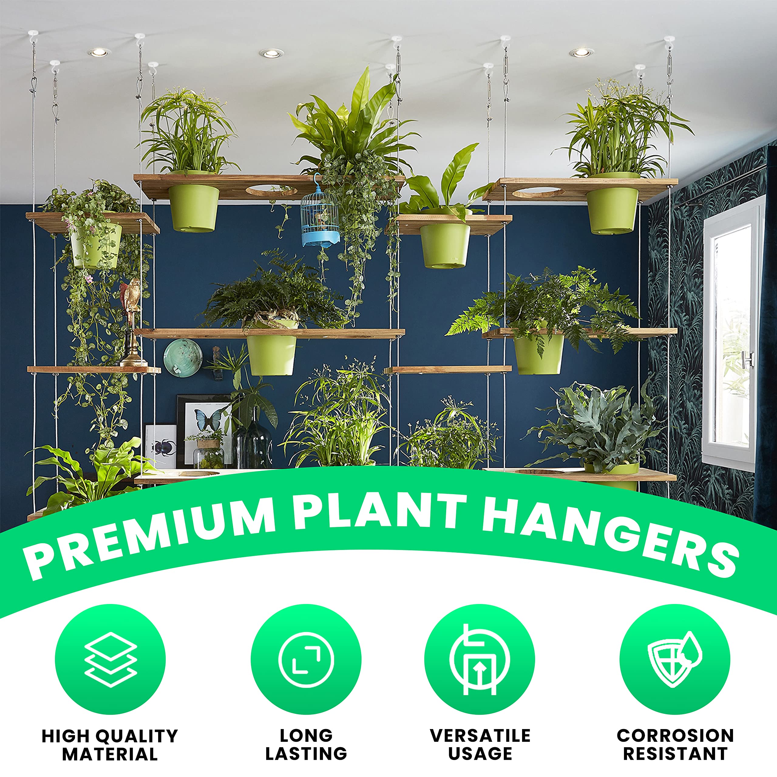 Etoolia White Ceiling Hooks For Hanging Plants - Heavy Duty Screw-in Hooks, Vinyl Coated For Indoor & Outdoor Use - View #6