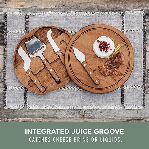 Miniatura 3 de TOSCANA - a Picnic Time Brand Circo - Juego de tabla de queso y cuchillos, juego de tablas de charcutería, tabla de cortar de madera, madera