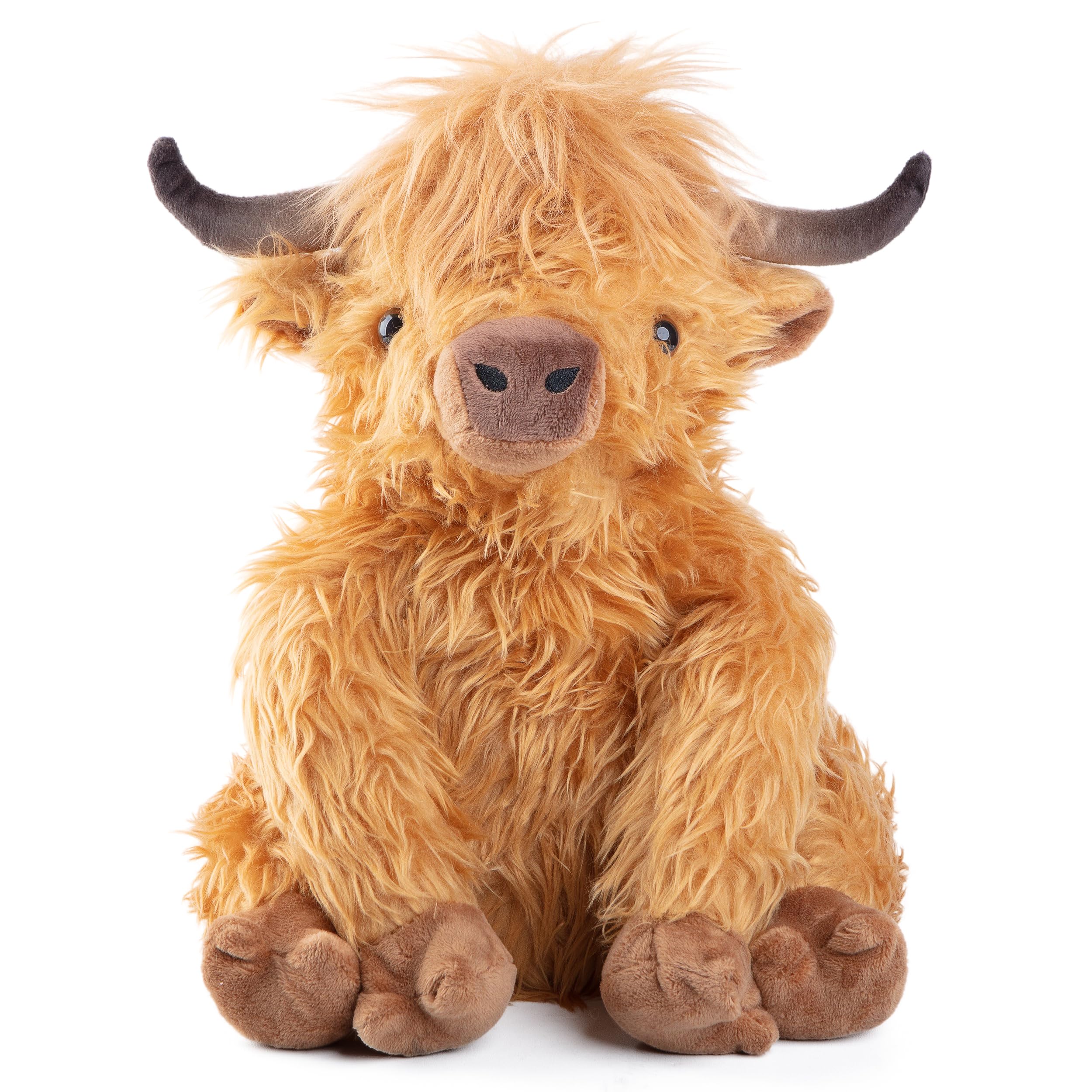 Stuffed Toy - Weighted 12" Plush. Huggable & Lovable Stuffed Animal for Kids & Adults, Fun Toys for Girls and Boys, 4lb Soft Cuddle Buddy (Stuffed Highland Cow)