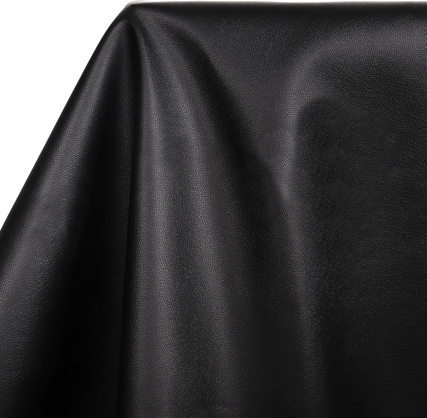 Meneng Marine Vinyl Faux Leather: Black 54"x72" Grain Upholstery Leather Fabric for Furniture Sofa Recover - Waterproof & Scratch-Resistant Vinyl Repair Material for Boat Seats Car Interior