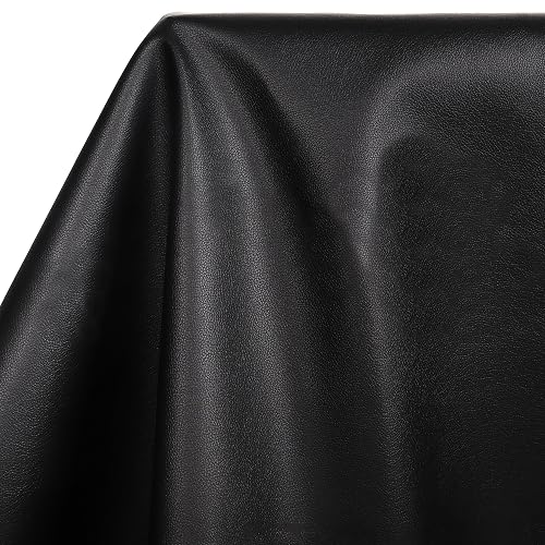 Meneng Black Marine Vinyl Fabric: 54"x72" Faux Leather 0.8mm Thick | Vinyl Leather for DIY Upholstery Boat Seat Car Interior - Waterproof & UV Resistant with 4 Way Stretch Leather Repair Kit