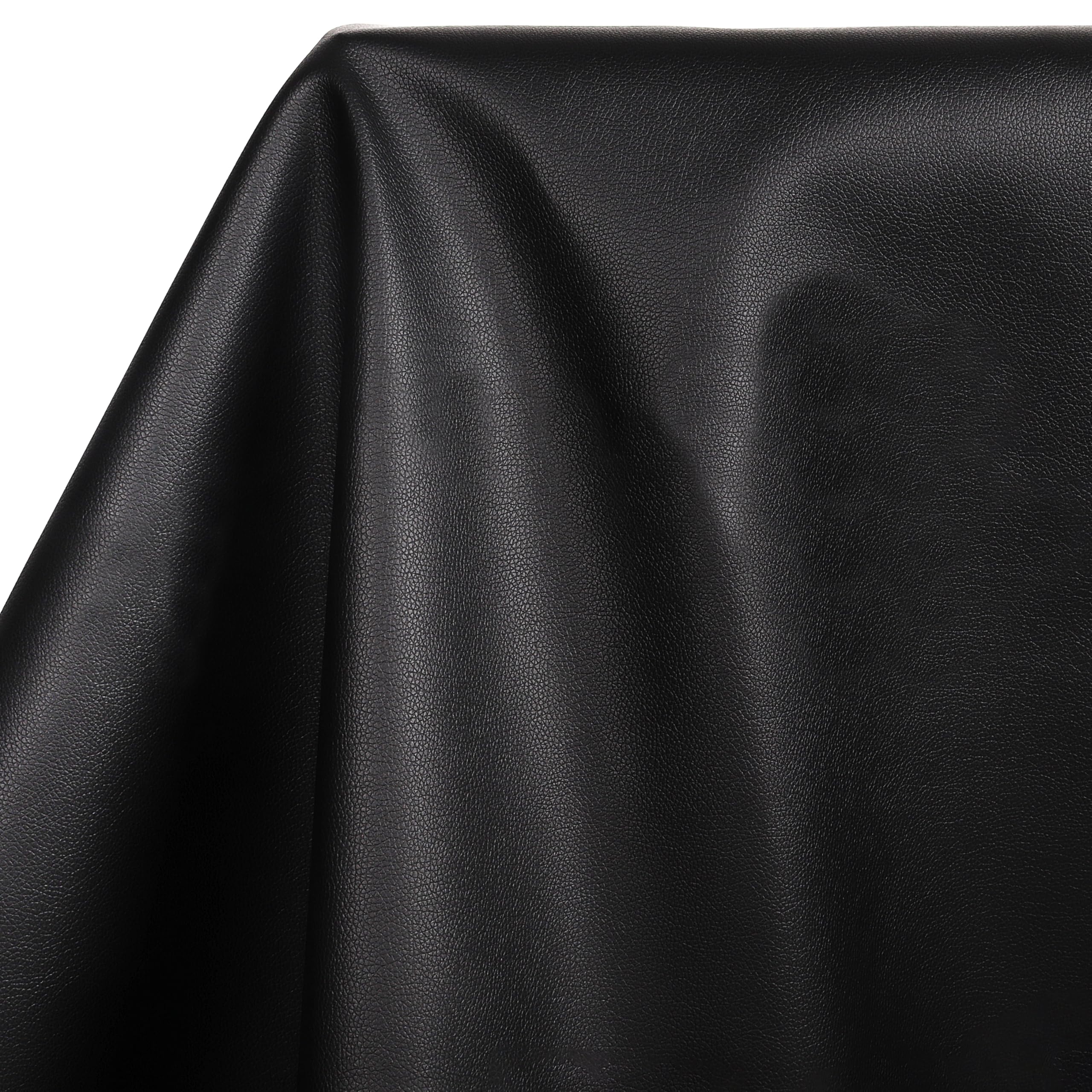 Meneng Marine Vinyl Faux Leather: 54"x36" Black Lychee Grain Upholstery Fabric Leather for Furniture Sofa Recover - Waterproof & Scratch-Resistant Vinyl Repair Material for Boat Seats Car Interior