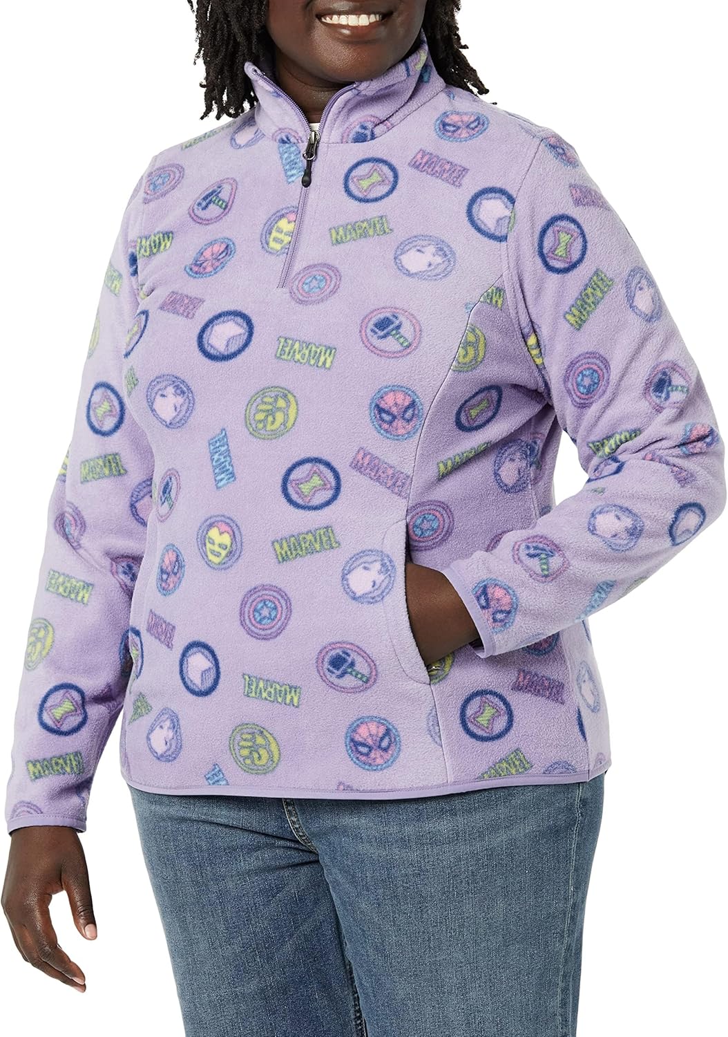 Amazon Essentials Disney | Marvel | Star Wars Women's Polar Fleece Quarter-Zip Mock Jackets - Image 5