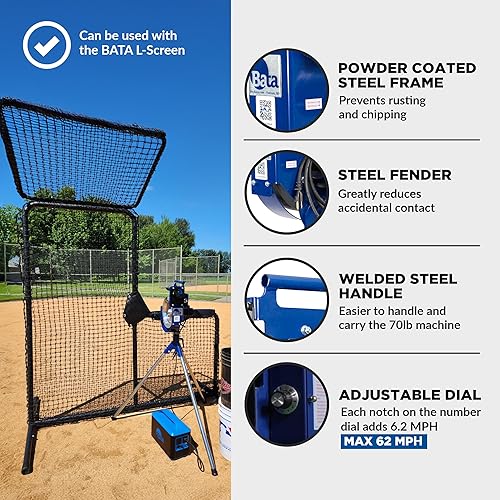 Miniatura 4 de BATA Baseball Wheel Pitching Machine, Youth and Adult Automatic Pitch Machine for Baseballs, Practice Training Equipment