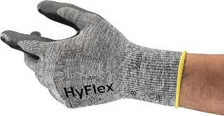 Ansell HyFlex 11-801 Nylon Glove, Black Foam Nitrile Coating, Knit Wrist Cuff, Large, Size 9 (Pack of 12)