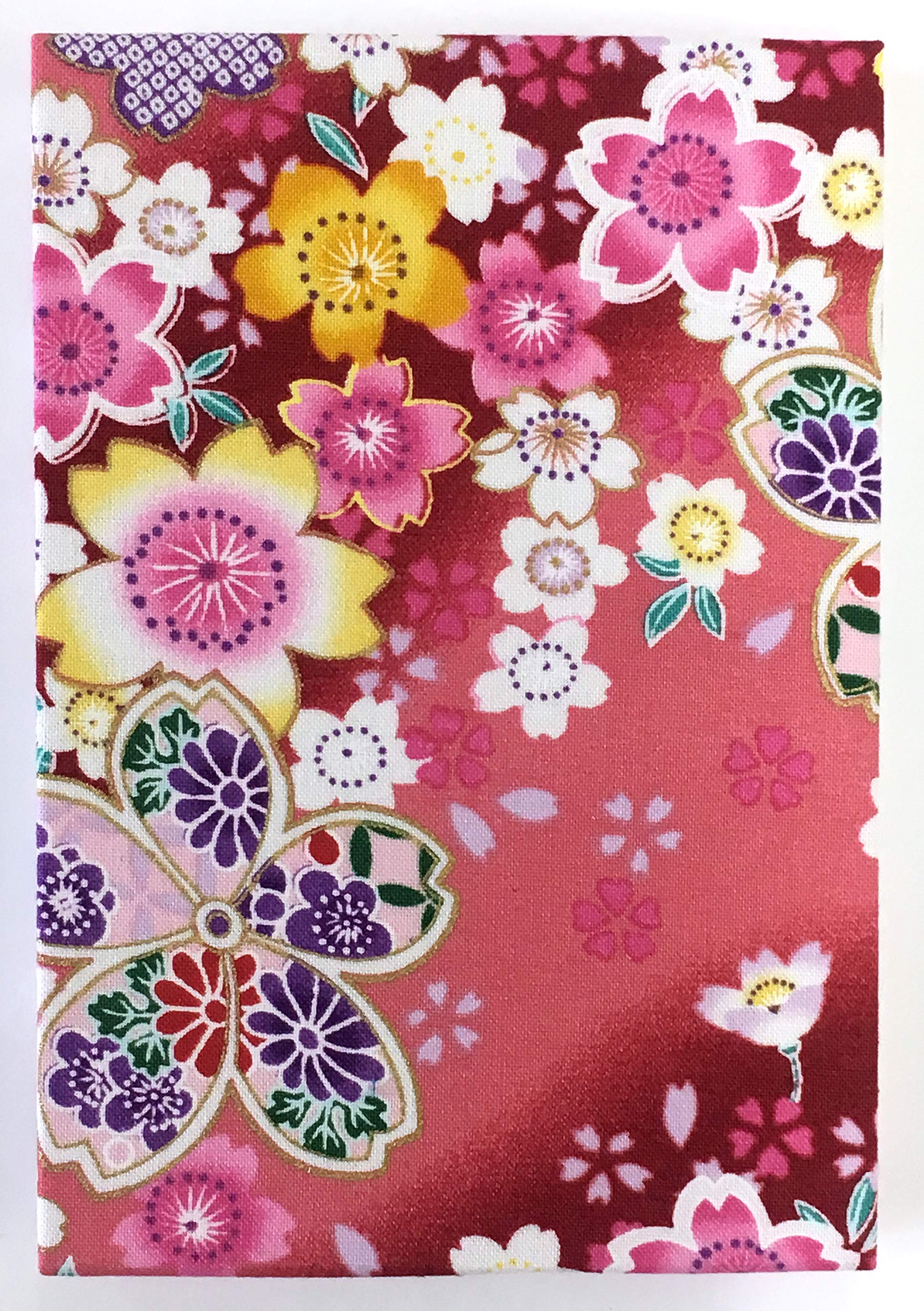 Amazon | かわいい桜の和柄の御朱印帳 【赤・ピンク】ビニールカバー