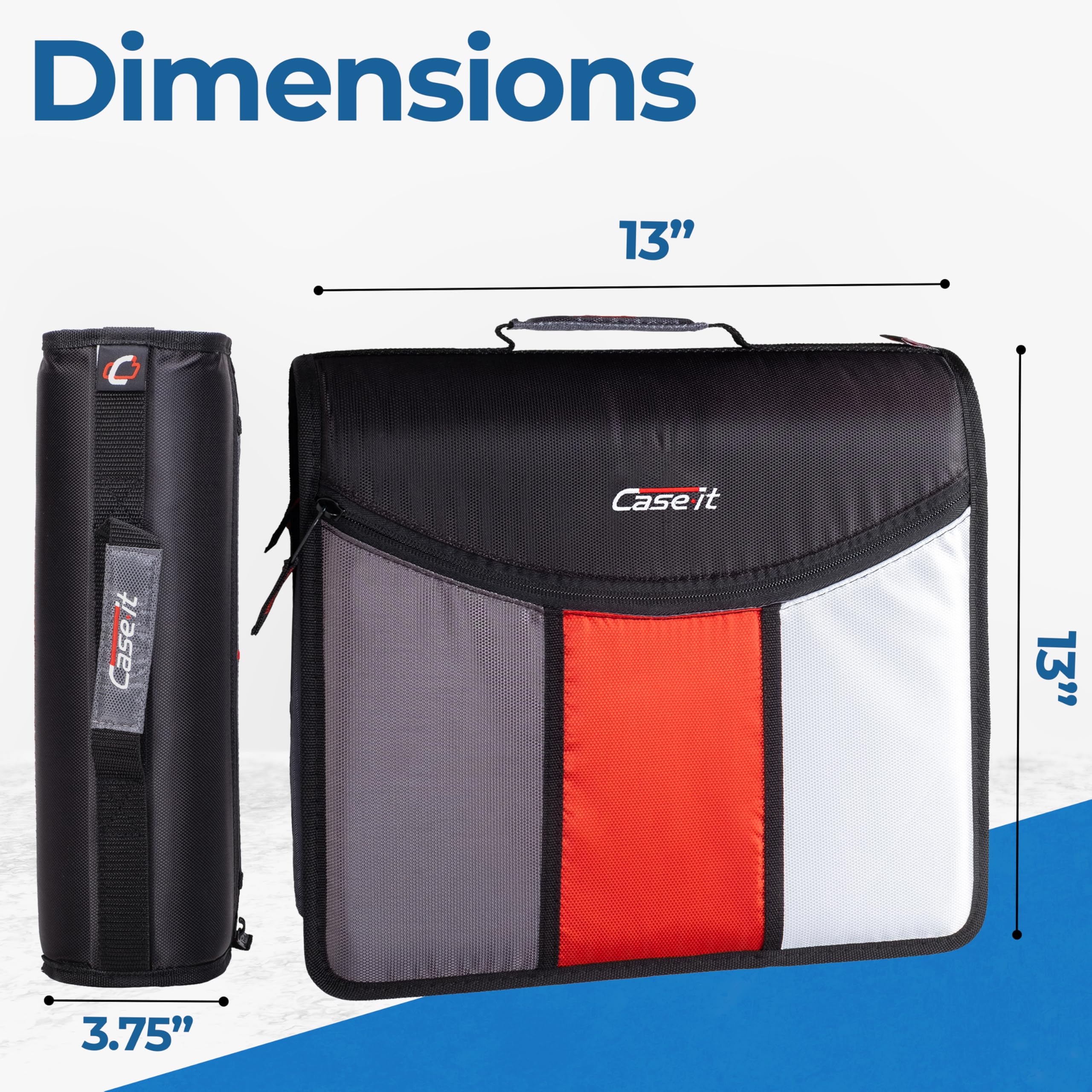 Amazon.com : Case-it The Mighty Zip Tab Zipper Binder - 3 Inch O