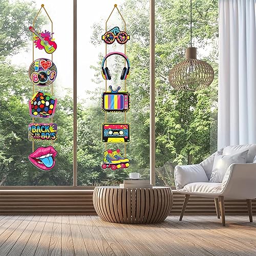 Miniatura 6 de Decoraciones de fiesta de cumpleaños de los años 80, cartel retro de los años 80, cartel colgante de hip hop, cartel colgante, tema de regreso a los