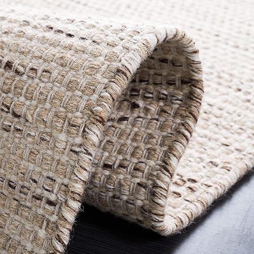 Miniatura 5 de SAFAVIEH Vermont Collection - Alfombra de área de 5 x 8 pies, beige y marfil, lana hecha a mano, ideal para zonas de alto tráfico en sala de estar,