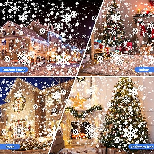 Miniatura 5 de Proyector de luces de Navidad para exteriores, impermeables y ajustables, luces LED de copo de nieve para interiores para Halloween, Navidad, fiesta