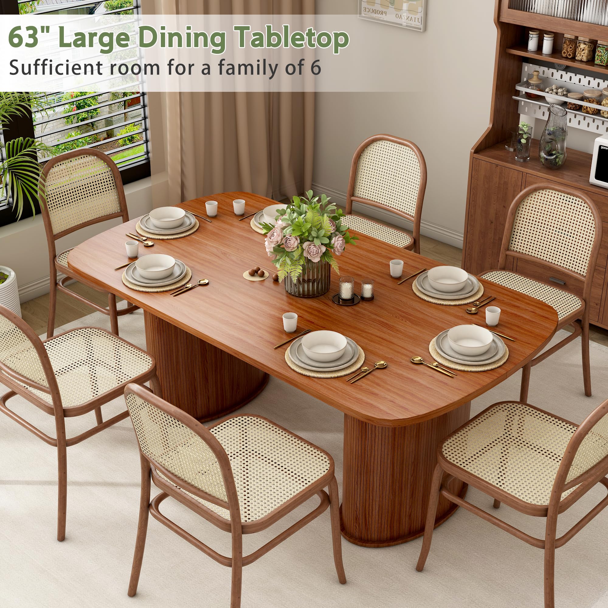 ダイニングテーブル Amazon.com - 62.9 inch Rectangular Dining Table for 6