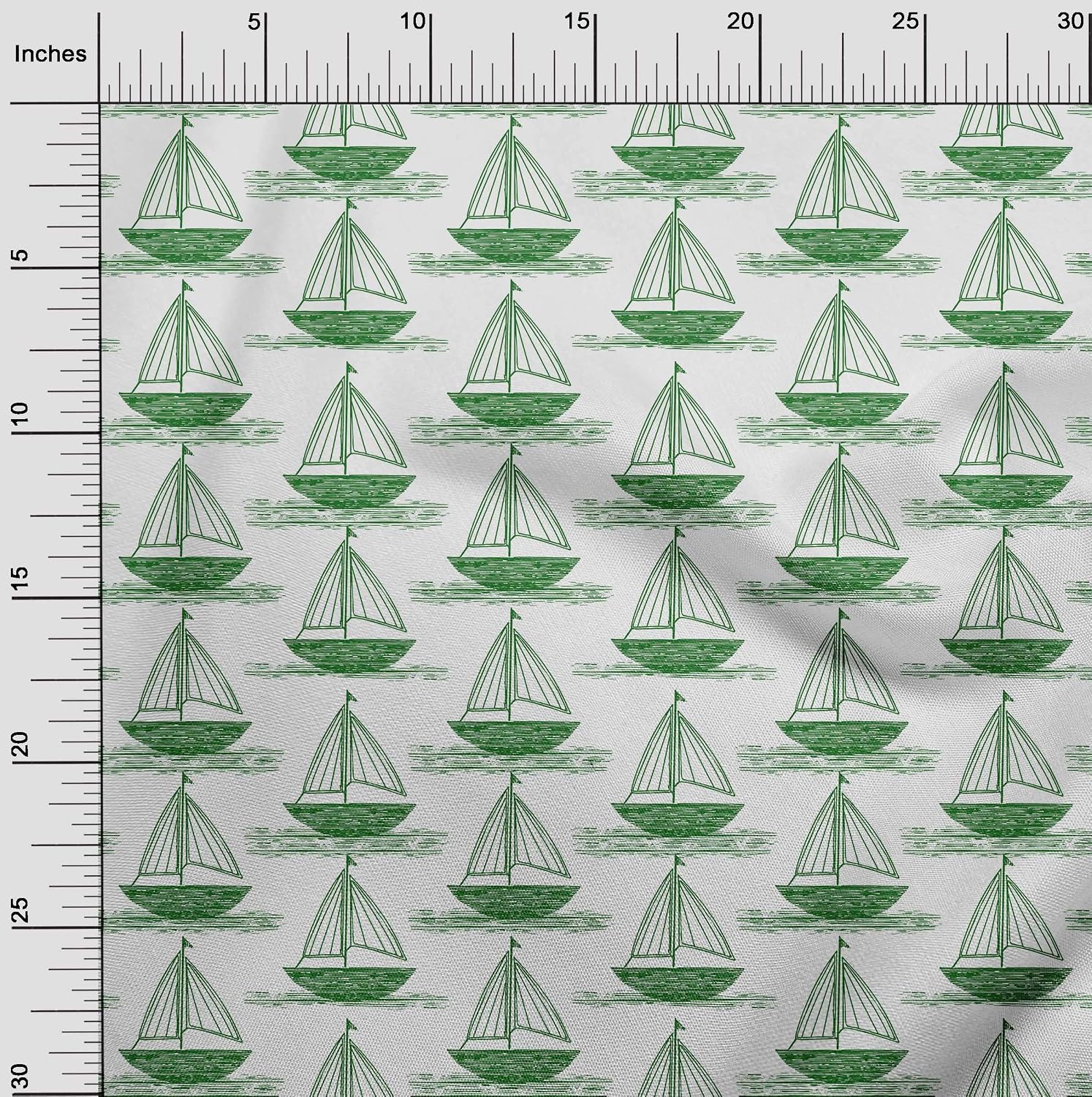 oneOone Cotton Flex White Fabric Beach Boat DIY Clothing Quilting Fabric Print Fabric by Yard 40 Inch Wide