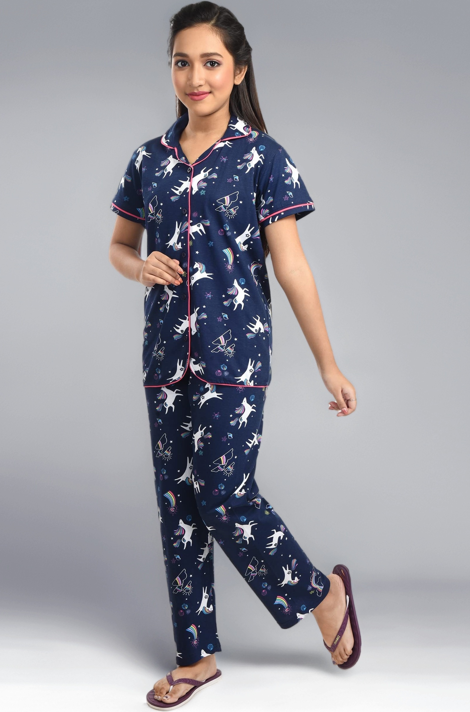 Girls Cotton Nightsuit Set