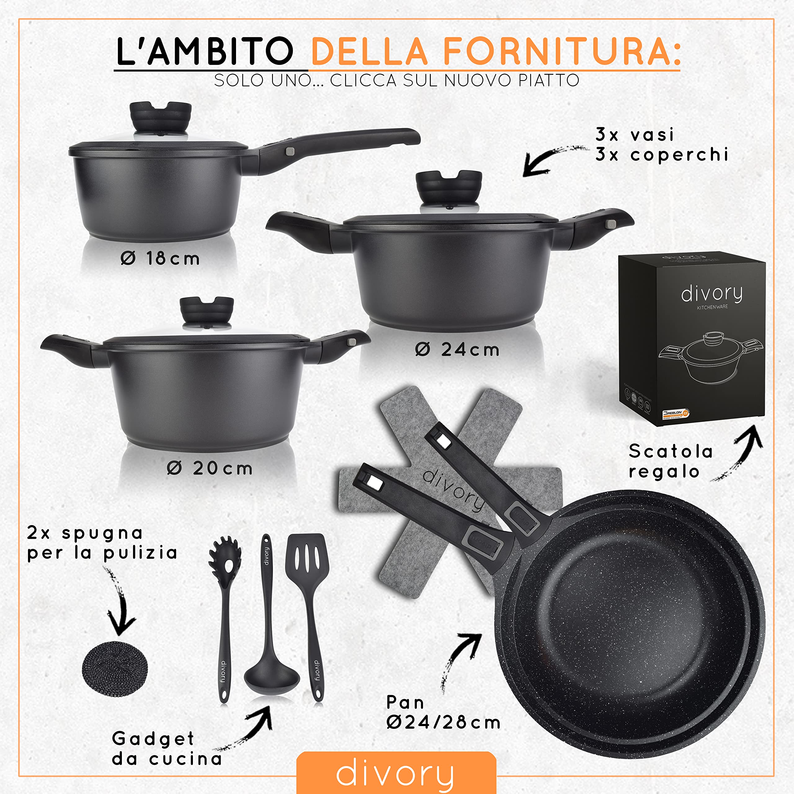 Set Pentole E Padelle Wodillo 6 Pezzi - Acciaio Inox 18/10, Per Induzione, Lavabile In Lavastoviglie - Foto 8