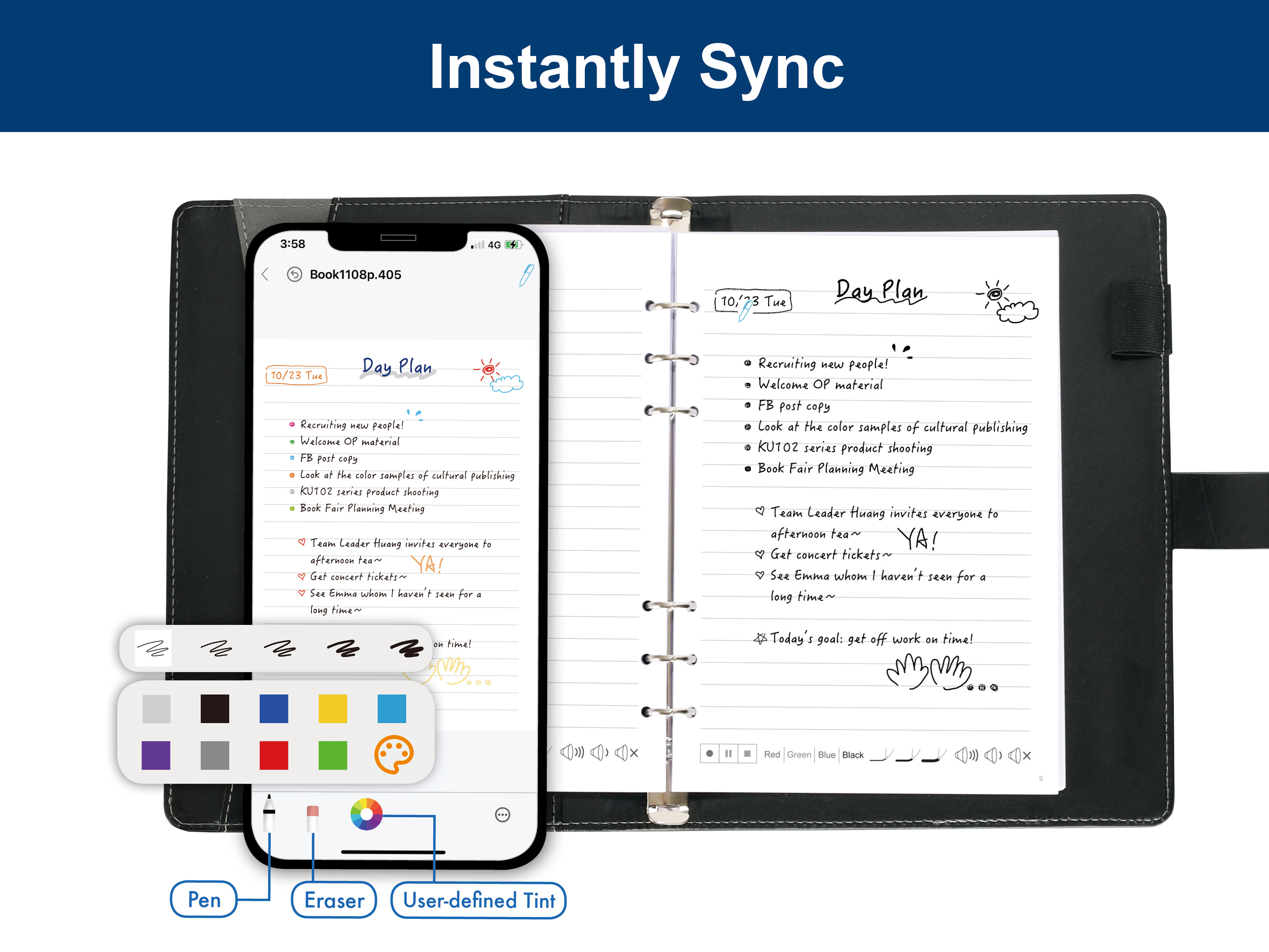 Ophayapen Smart Pen+Notebook+Writing Board, SmartPen Real-time
