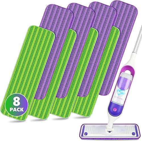 4 almohadillas reutilizables para trapeador compatibles con Swiffer PowerMop SEVENMAX de microfibra de 15 pulgadas, repuestos de trapeador de