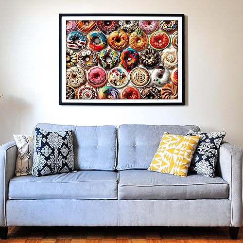 Miniatura 3 de Think2Master Rompecabezas de 500 piezas de donas con piezas muy grandes para adultos, personas mayores y familias. Gran regalo a partir de 13 años.