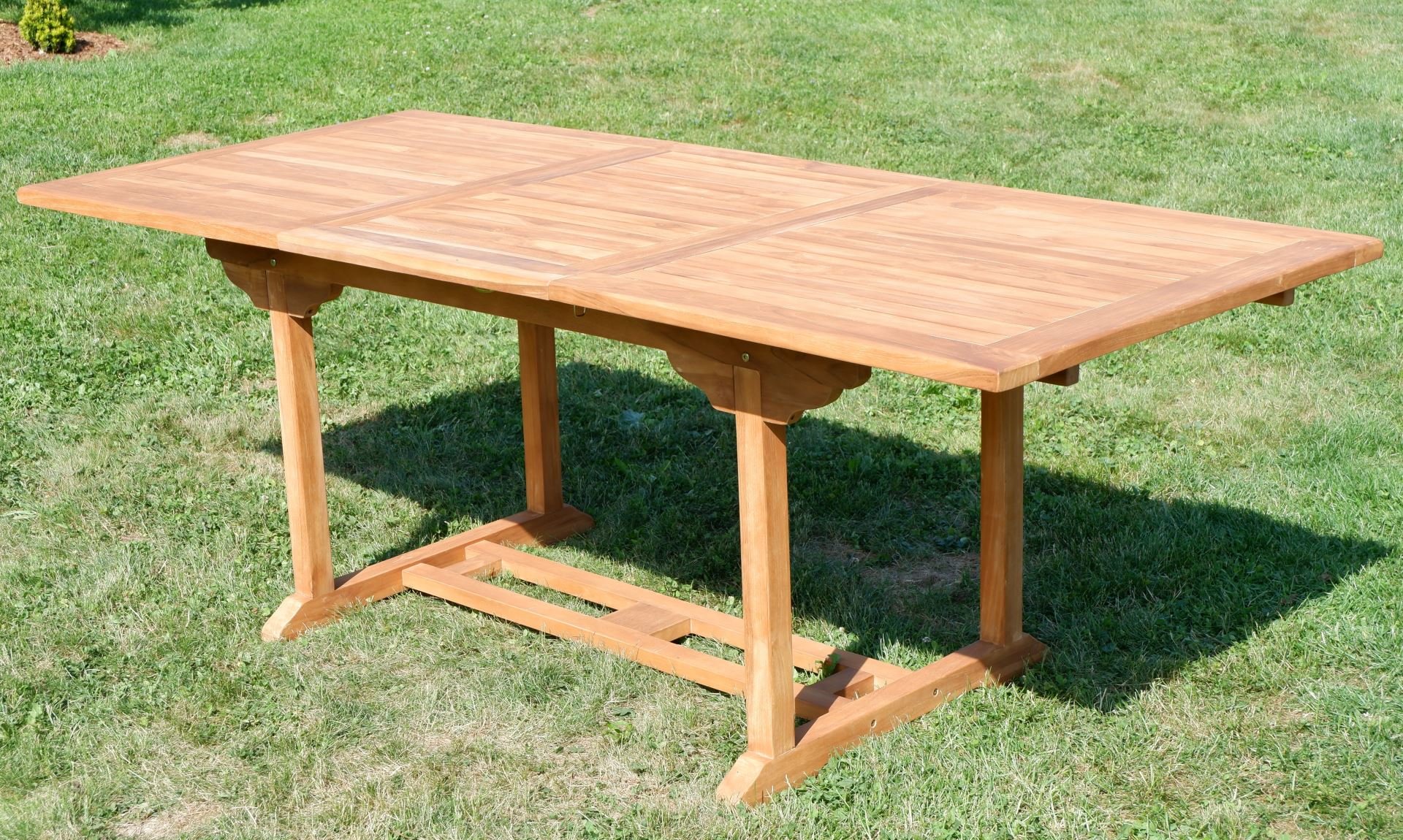 ASS Teak XXL Ausziehtisch 150/200-210 x 90 cm Holztisch Gartentisch Garten Tisch Holz SABA von Größe:150-210 x 90cm