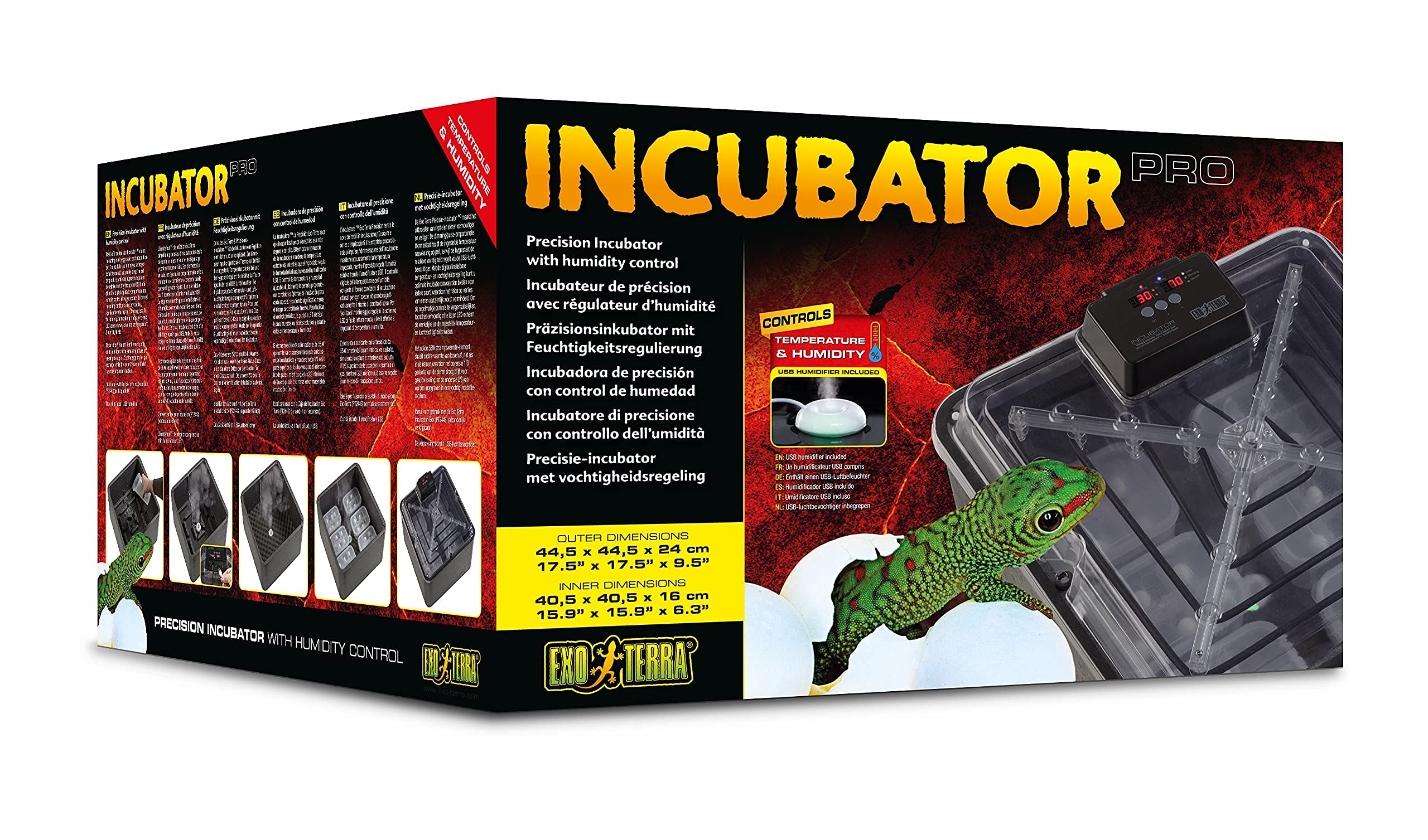 Exo Terra Inkubator Pro, Präzisionsinkubator für Reptilieneier mit Feuchtigkeitsregulierung