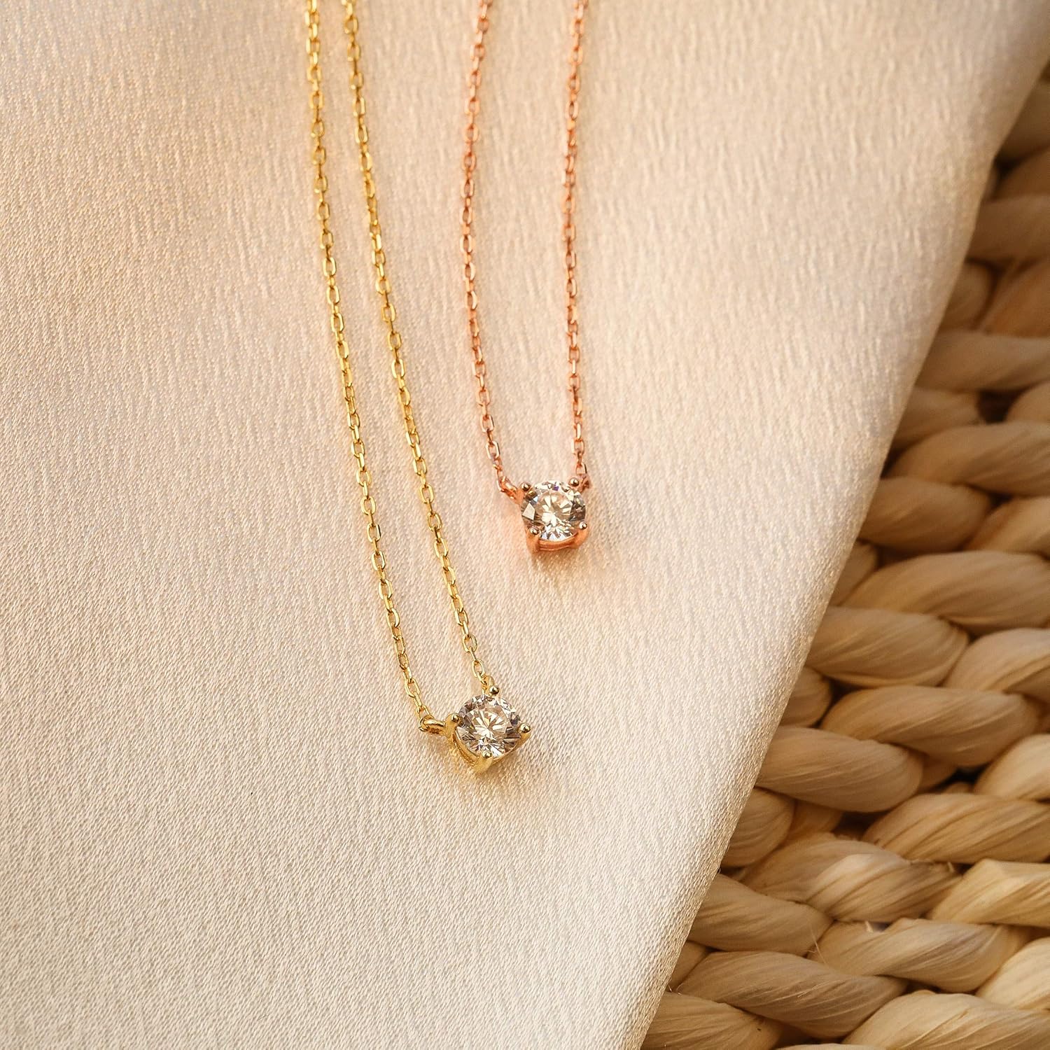 S.Leaf Gold Necklace for Women Sterling Silver Gold Plated Choker Pendant Cubic Zirconia Solitaire Necklaces for Women Birthday Gifts - Image 5