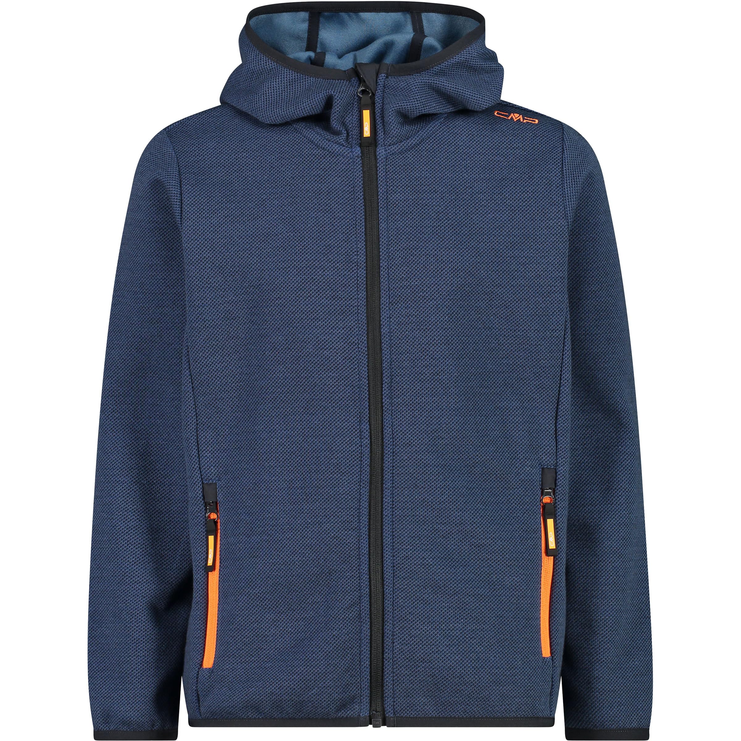 CMP KID JACKET FIX HOOD BLUESTEEL-NERO - 176