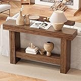55 Inch Farmhouse Console Table,Wooden Rectangular Sofa Table Behind The Couch,Industrial Entryway Tables with Storage for Living Room,Entrance,Hallway (Brown) Brown 55Inch