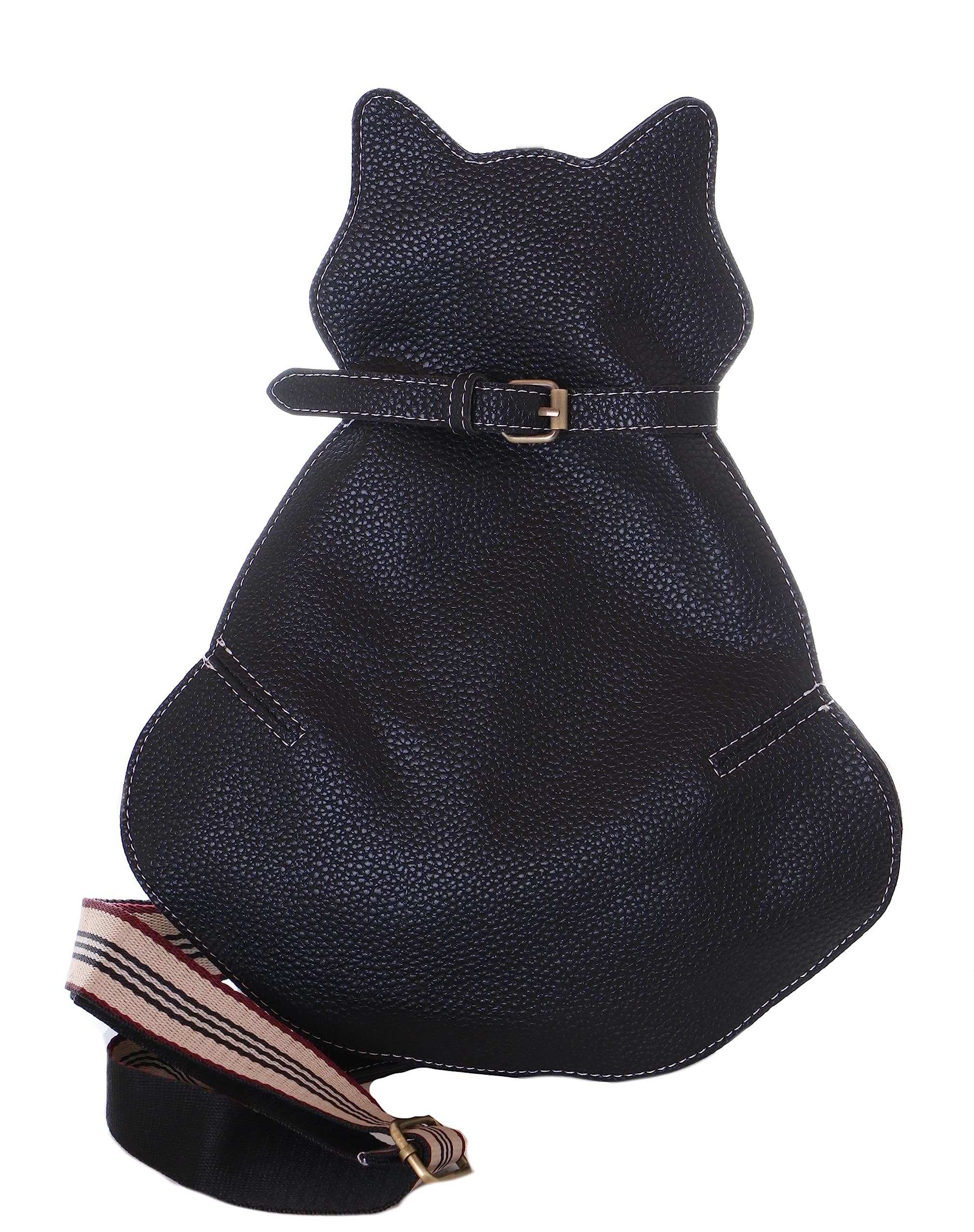 Kawaii-Story LB-6095 Negro Gato Mochila Hombro Mujer Bolso 27x34x5cm Pu, Negro