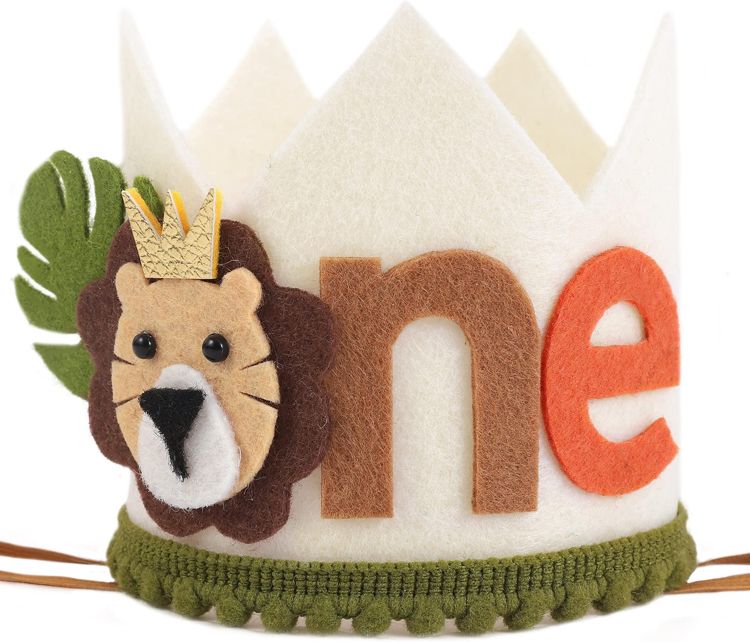 Lion 1st Birthday Crown - Jungle Safari Wild One Birthday Hat Decoration for Boys