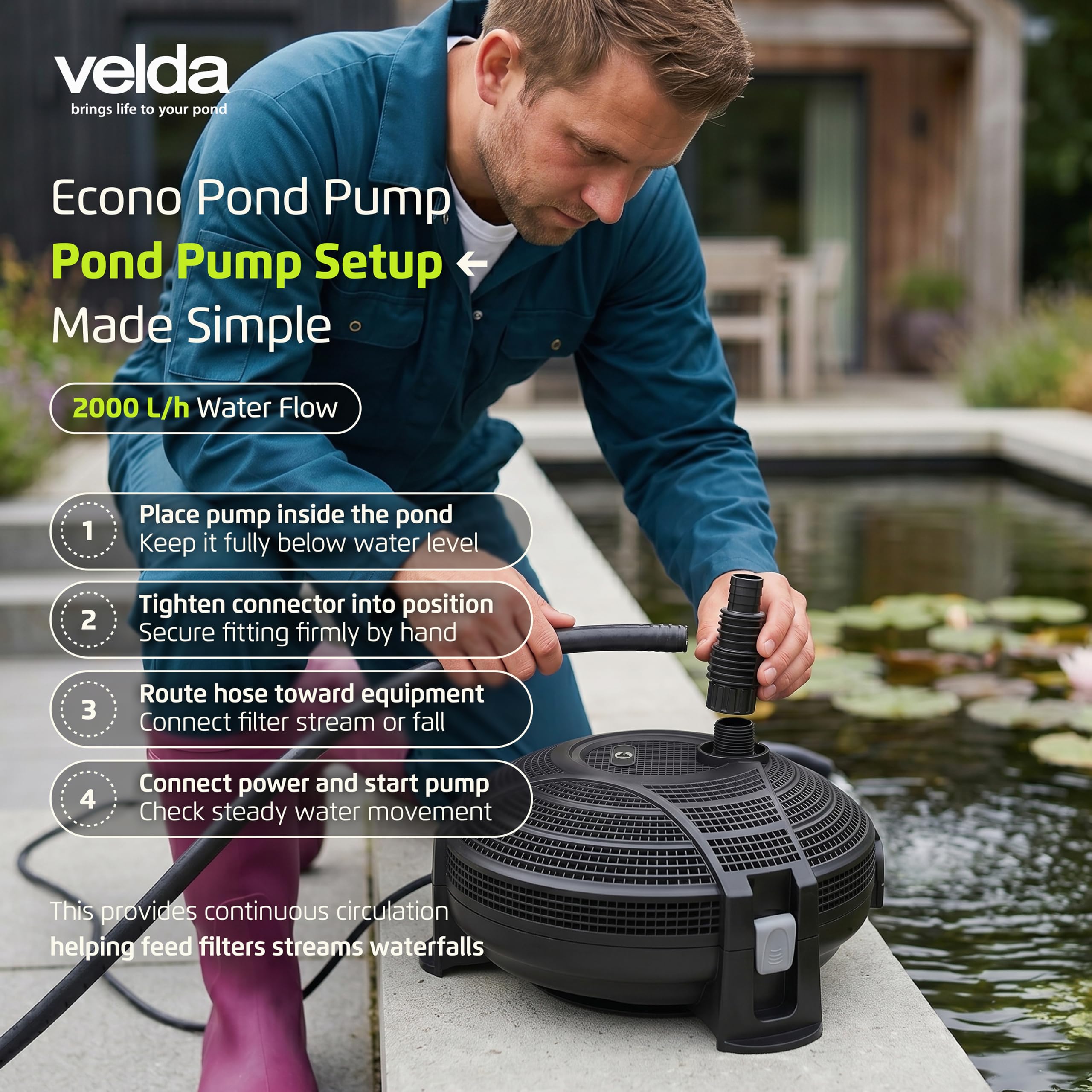 Velda 2000 LPH - Pompa Econo per Stagno