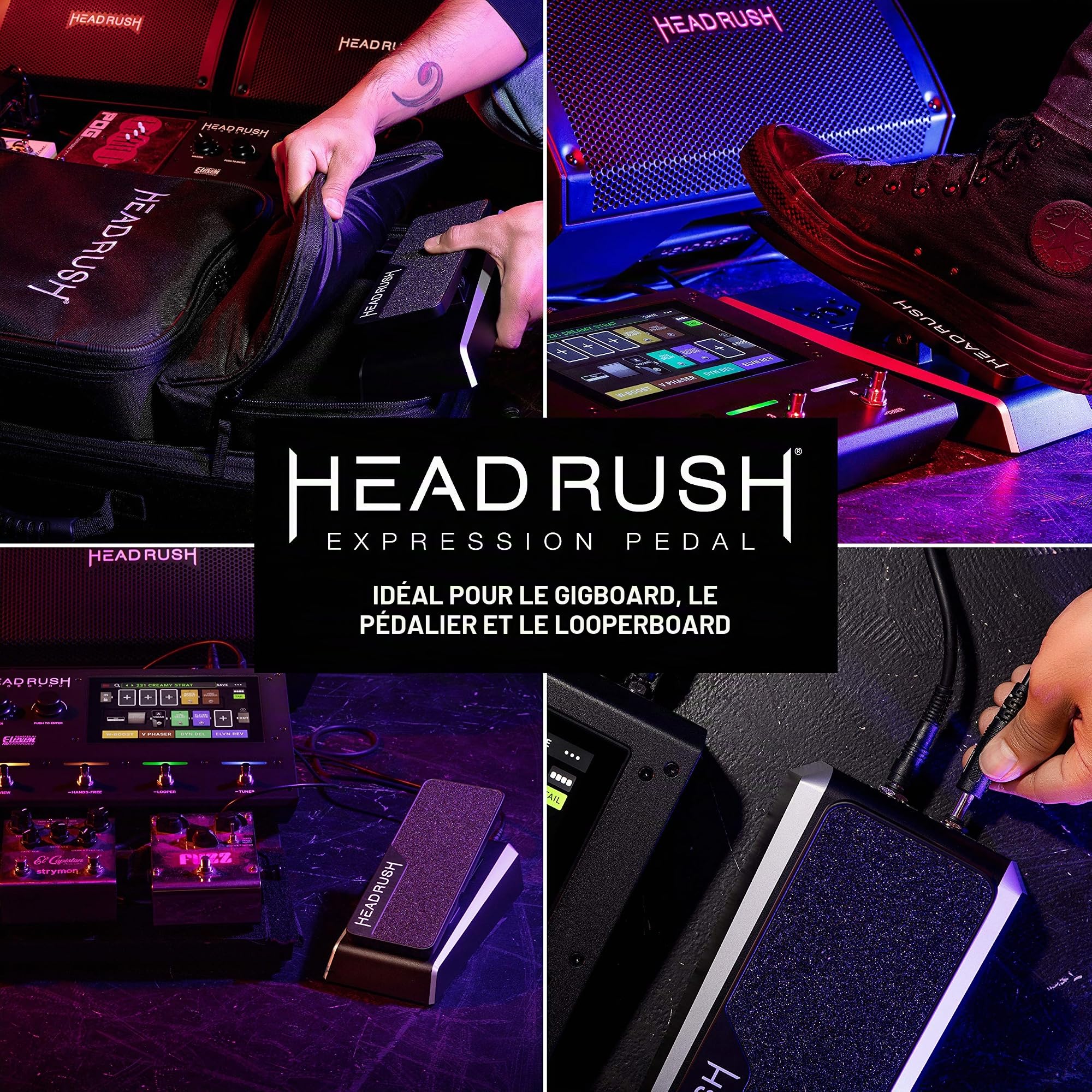 HeadRush Expression Pedal – Pédale d’Expression pour Gigboard, Pedalboard et Looperboard avec Interrupteur Momentané
