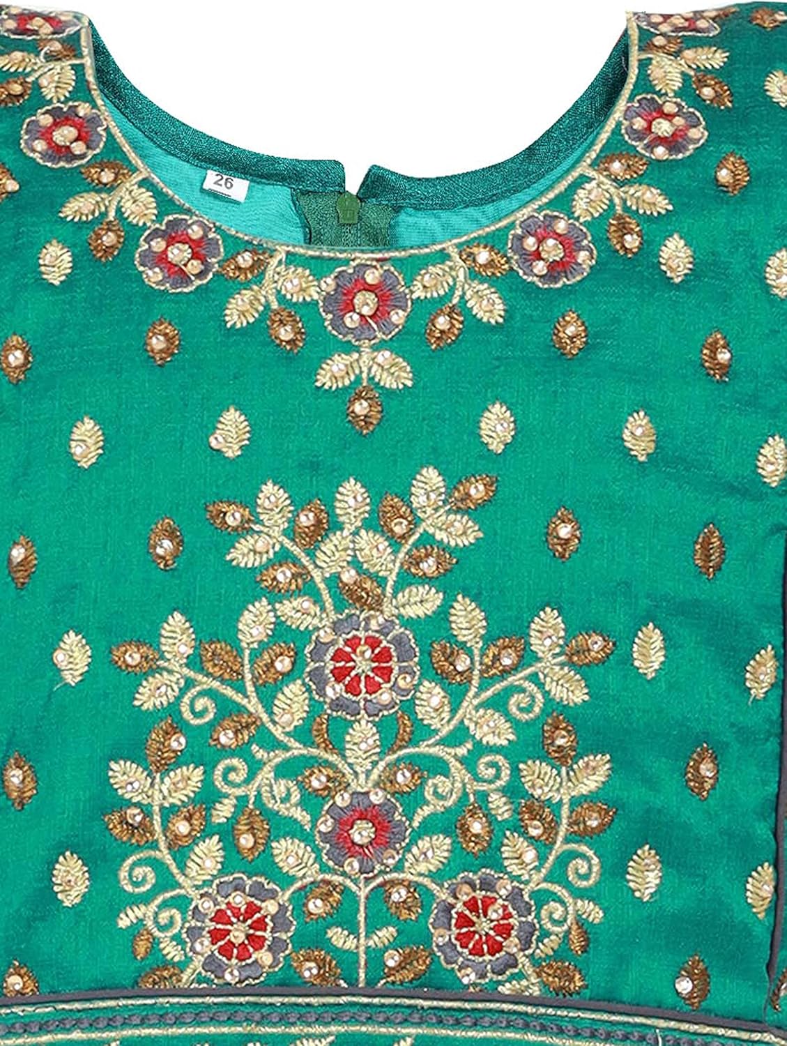 Readymade Indian Ethnic Kids Skirt Top with Embroidery & Zip Closer
