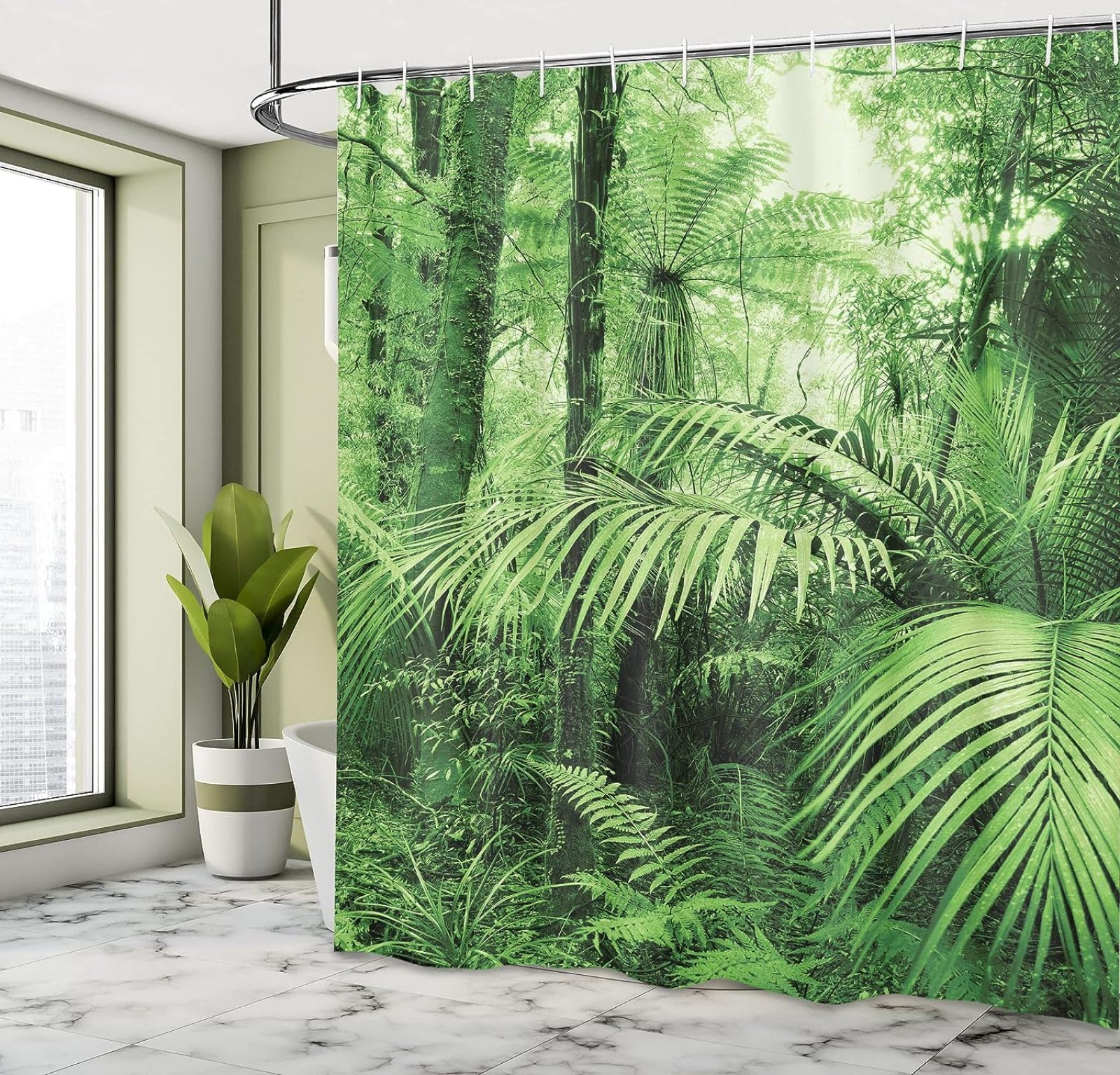 Duschvorhang Wald-Landschaft - Wasserdicht & Antischimmel 120x120cm