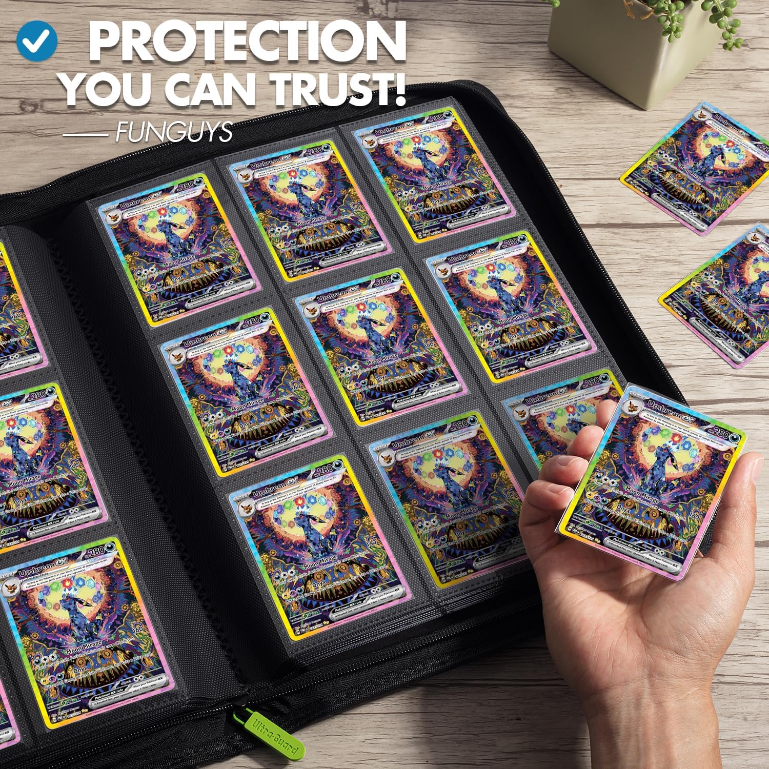 FunGuys Trading Card Binder for Cards, 9 Pocket, 504 Side Loading Sports Card Binder, Card Collection Binder for Yugioh, MTG, TCG, Card Book Holder for Trading Cards
