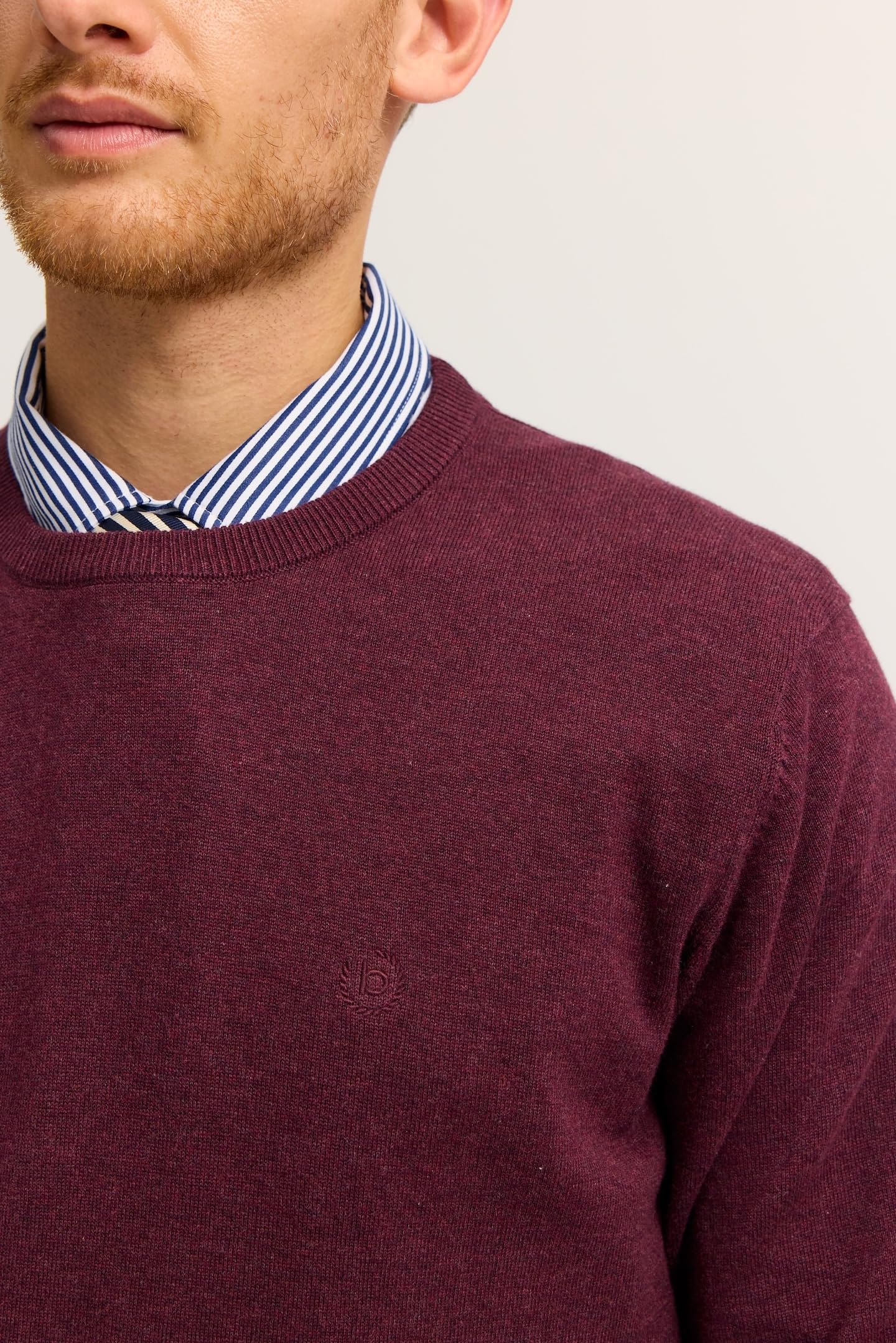 bugatti Herren Pullover Rundhals 7400-85510D | Regular Fit Basic Essential Baumwolle