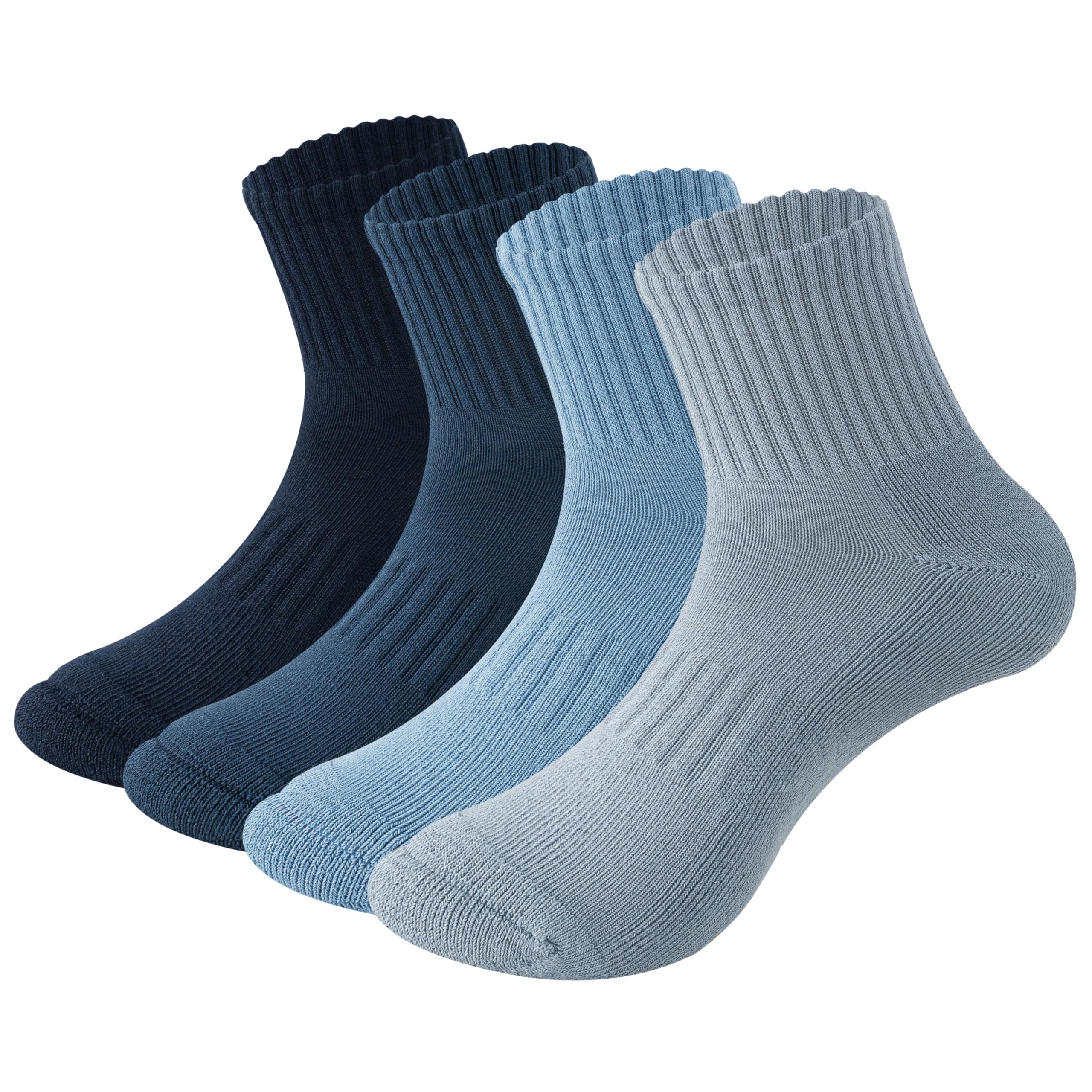 MAGIARTE Womens Athletic Cotton Mini Crew Socks Thick Cushioned Running Hiking Multi Sports Socks for Women 4 Pairs