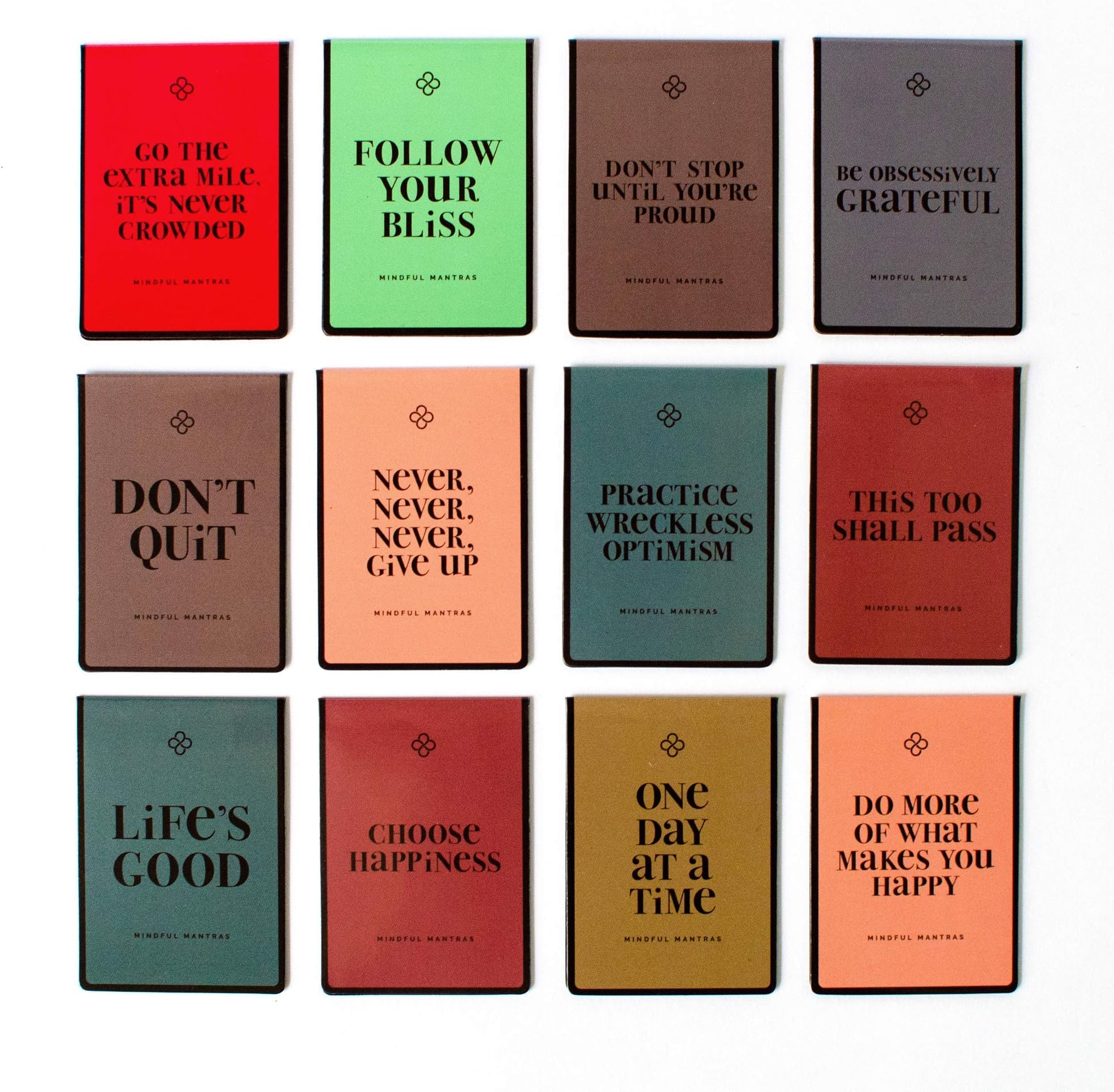 Folio Motivational Affirmation Quote Mantra Magnetic Bookmarks - Set of 12 Inspirational Bookmarks for All Ages, Men, Women, Teens Girls Students for Friends, Coworkers & Student Incentives!