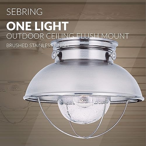 Miniatura 5 de Sea Gull Lighting 8869-98 Sebring - Accesorio exterior de montaje empotrado de techo para exteriores de transición de una sola luz, acabado